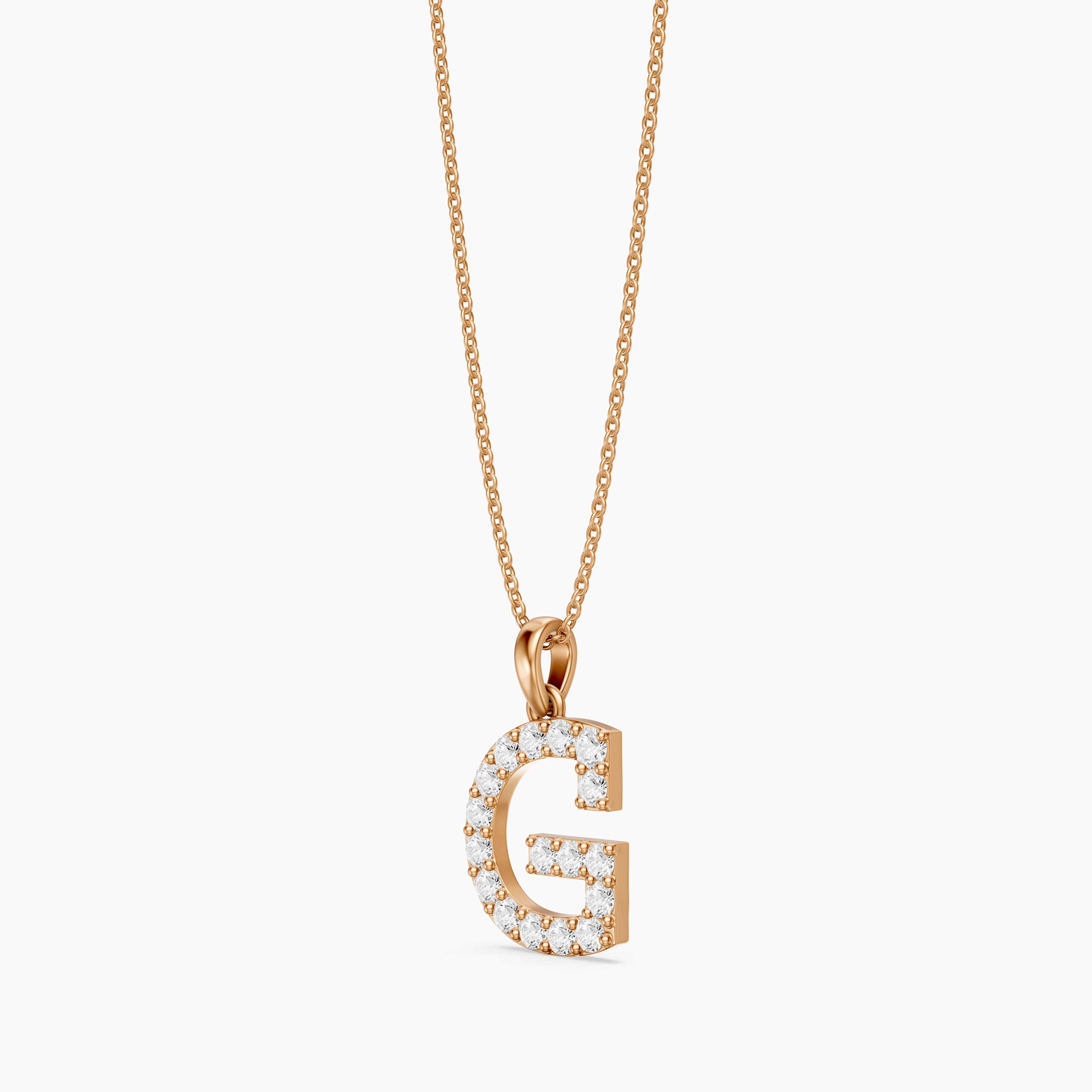 Autumn Lab Grown Diamond G Initial Pendant Necklace
