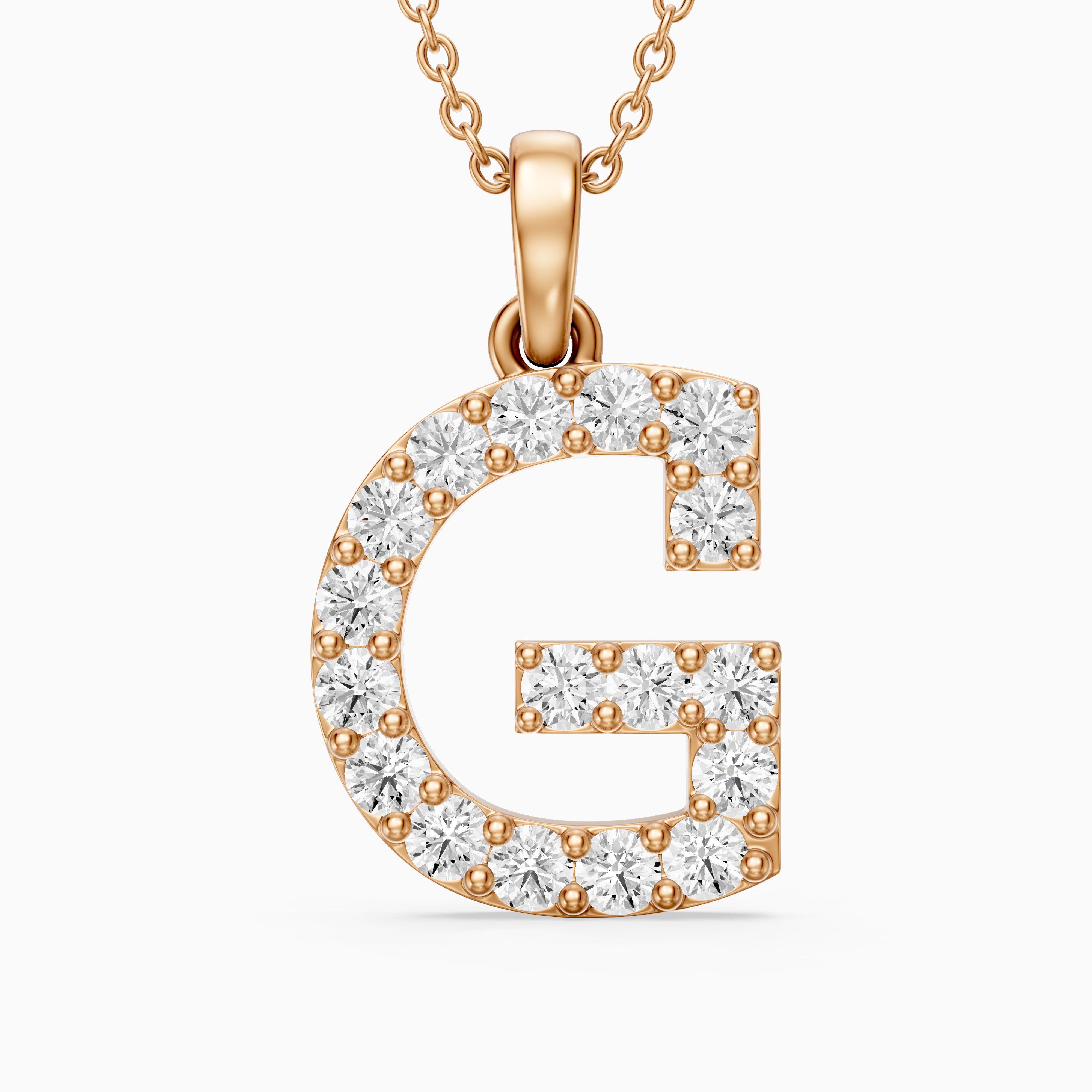 Autumn Lab Grown Diamond G Initial Pendant Necklace