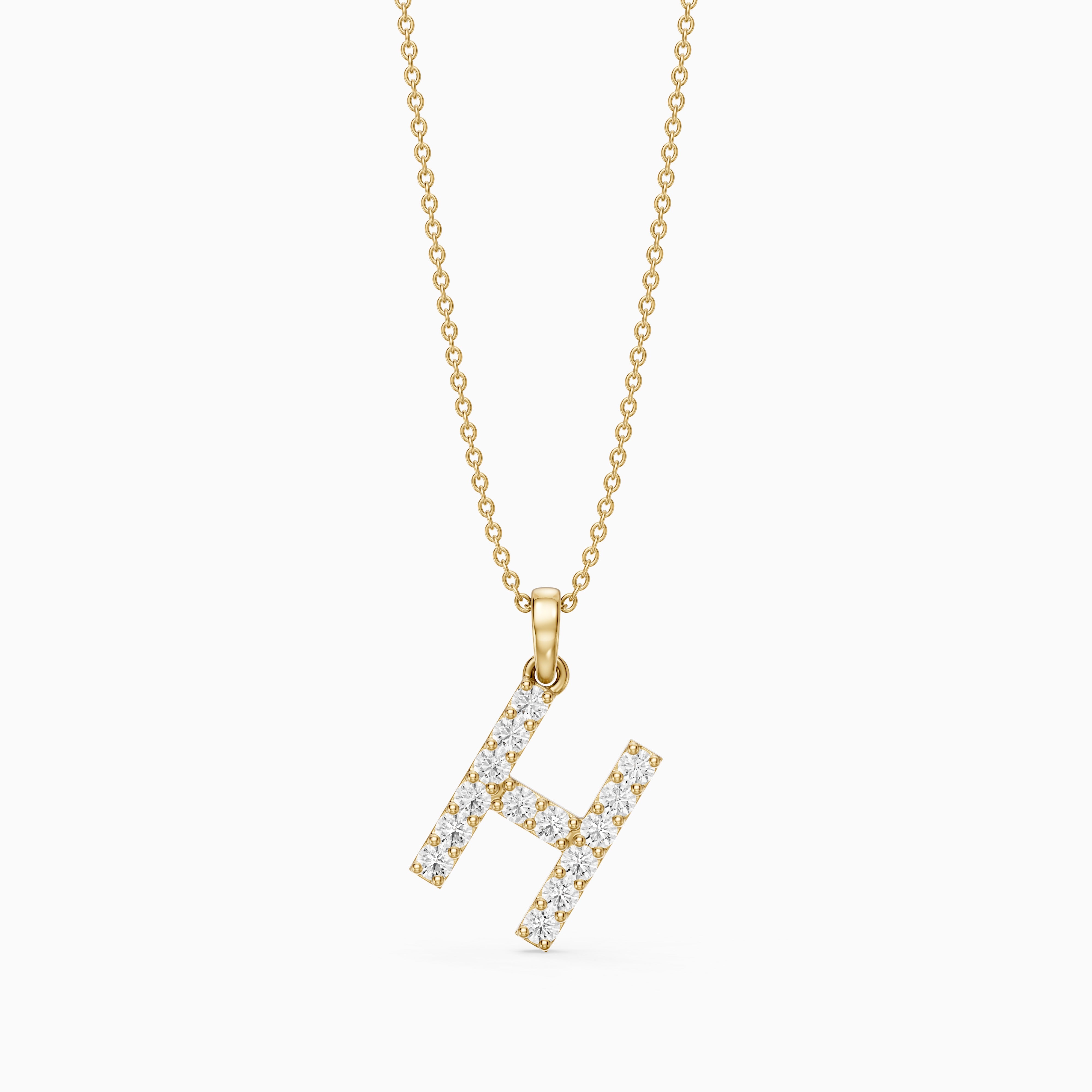 Caroline Lab Grown Diamond H Initial Pendant Necklace
