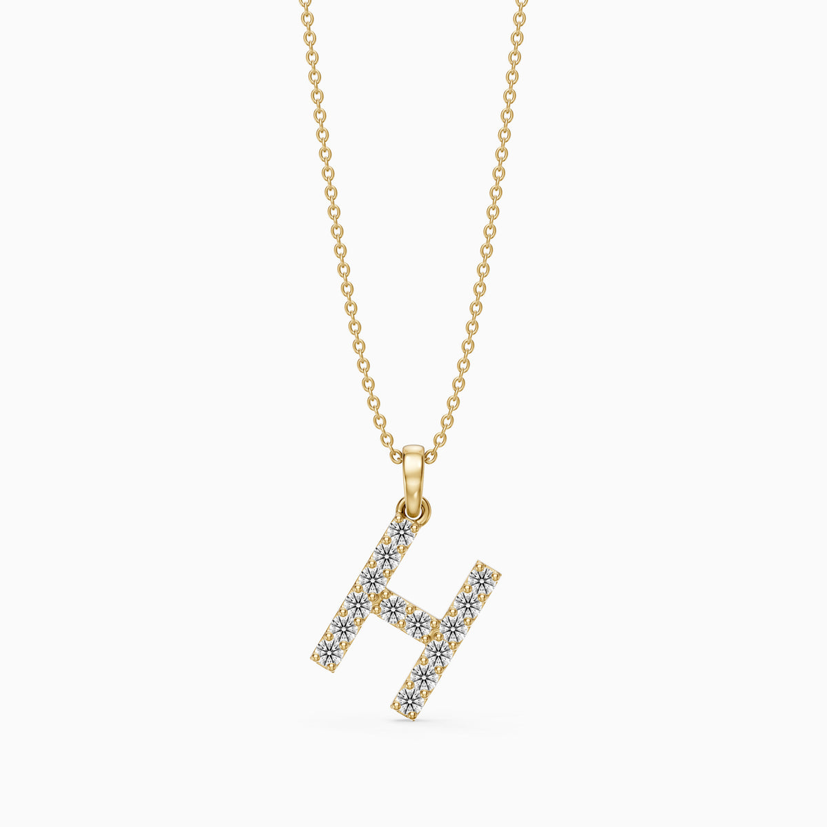 Caroline Lab Grown Diamond H Initial Pendant Necklace