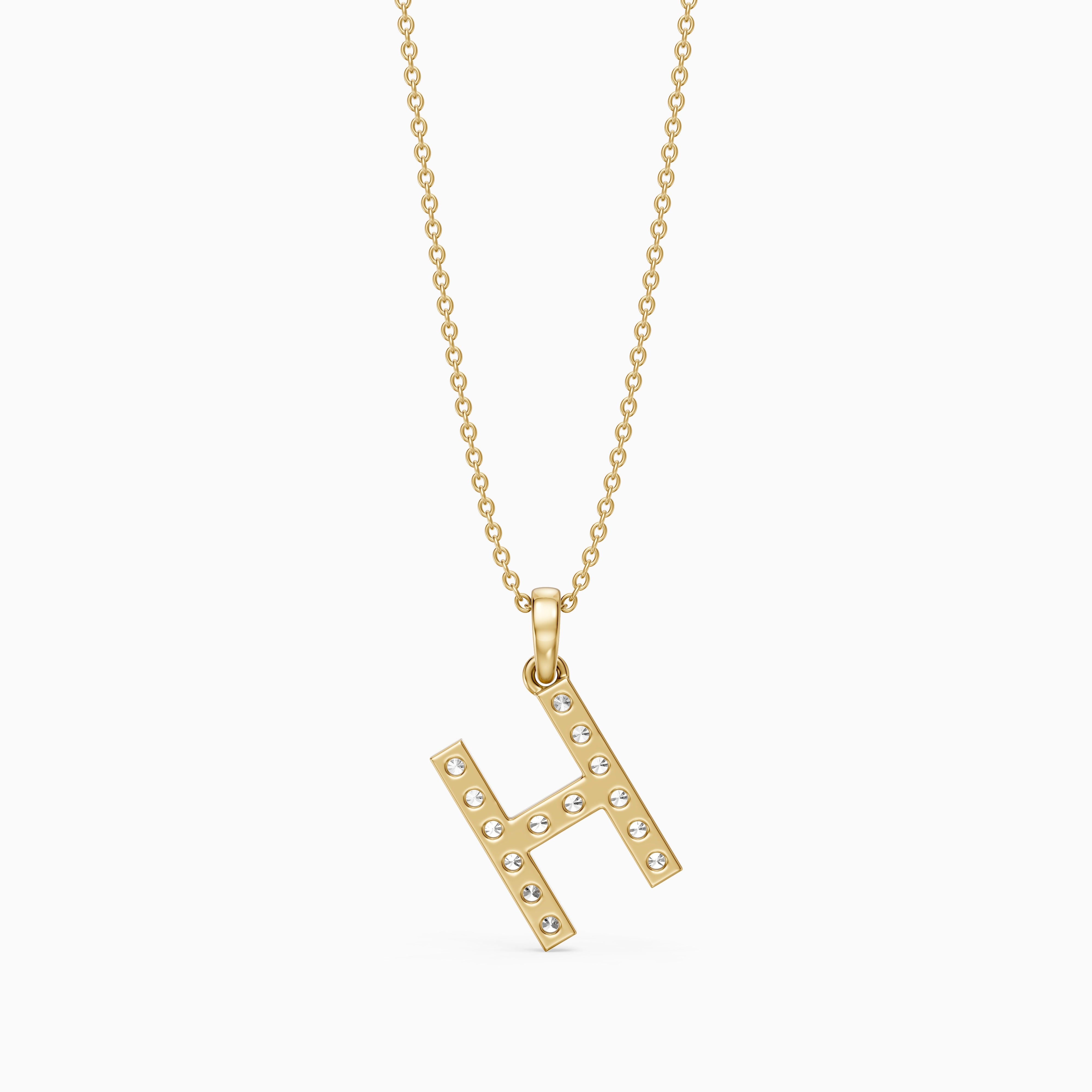Caroline Lab Grown Diamond H Initial Pendant Necklace