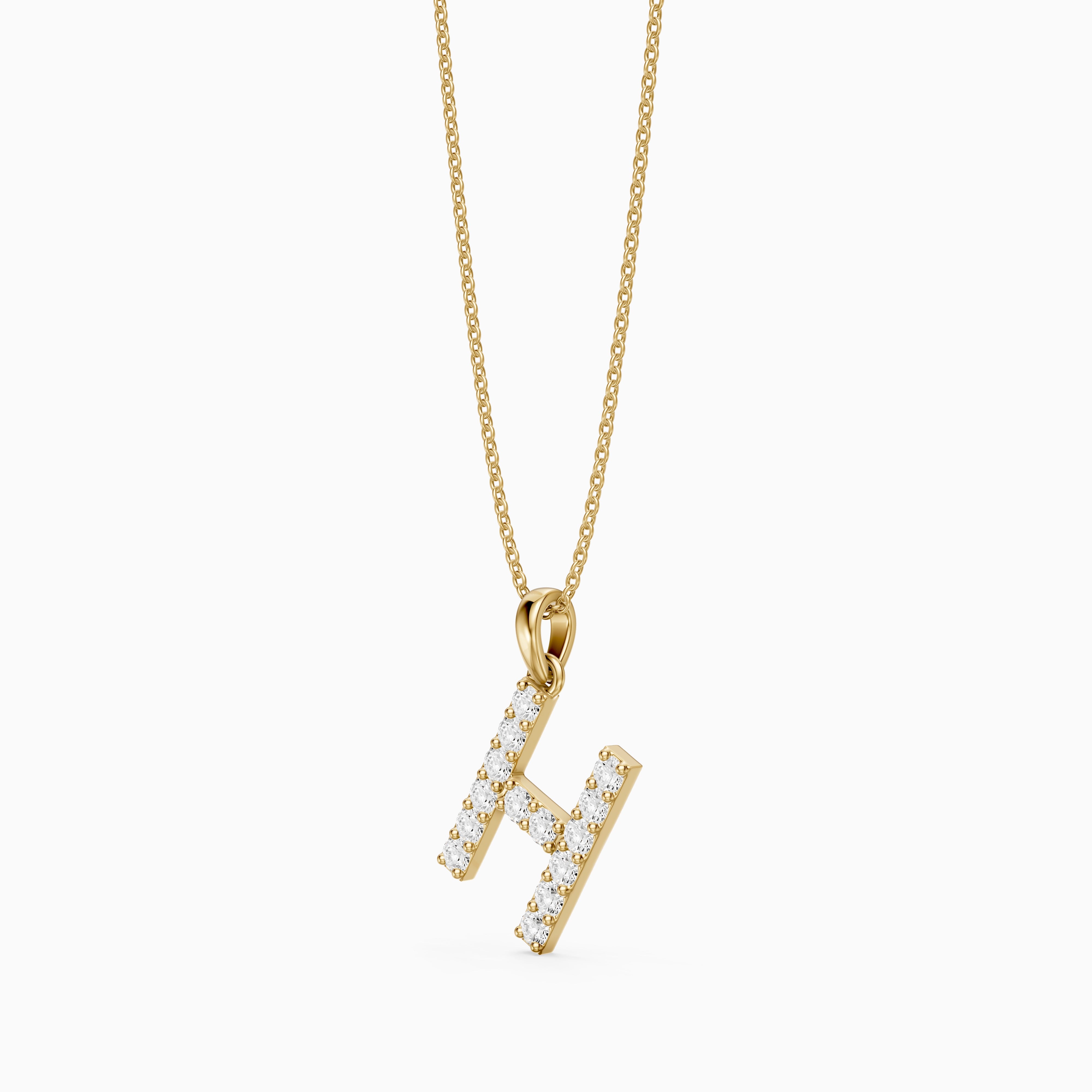Caroline Lab Grown Diamond H Initial Pendant Necklace