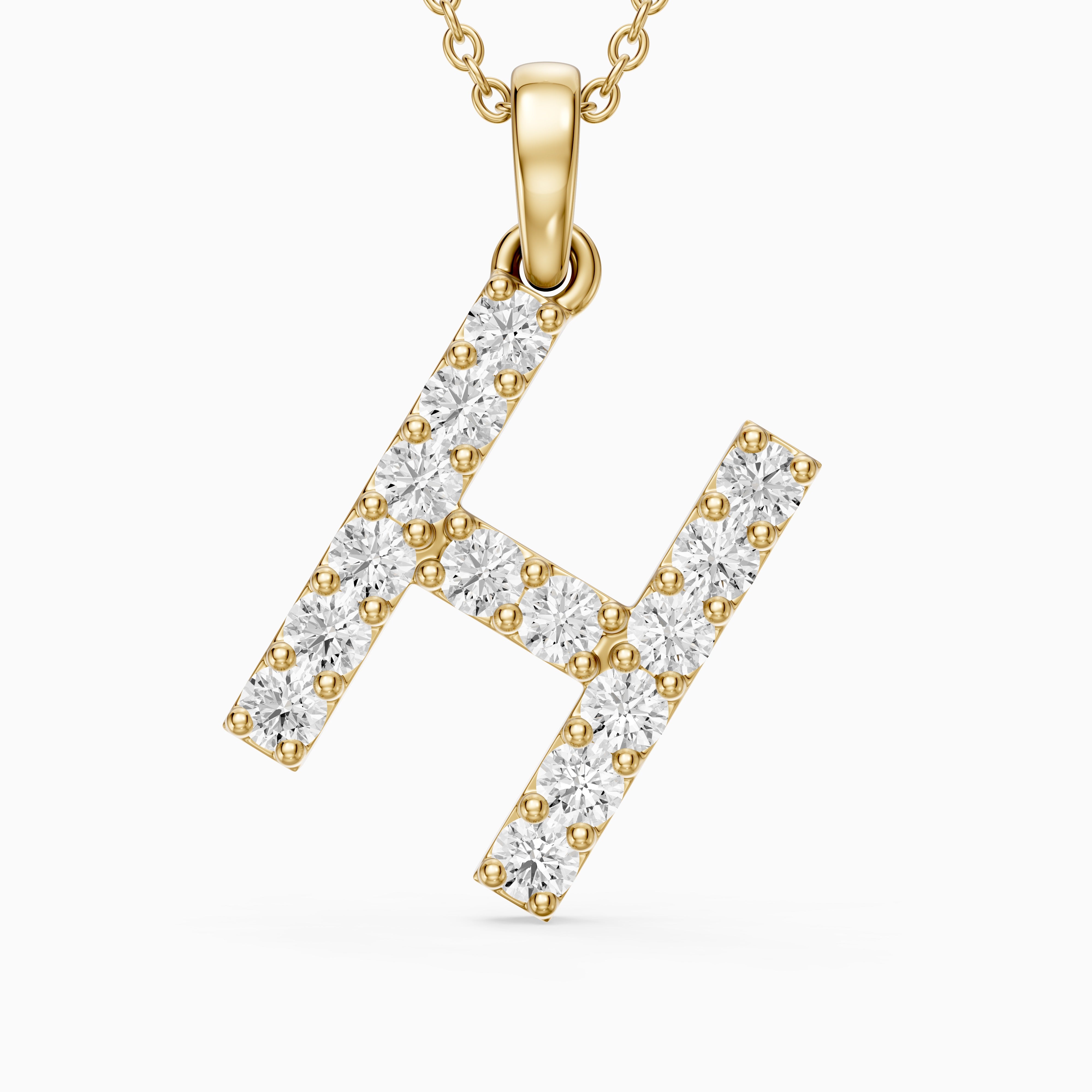 Caroline Lab Grown Diamond H Initial Pendant Necklace