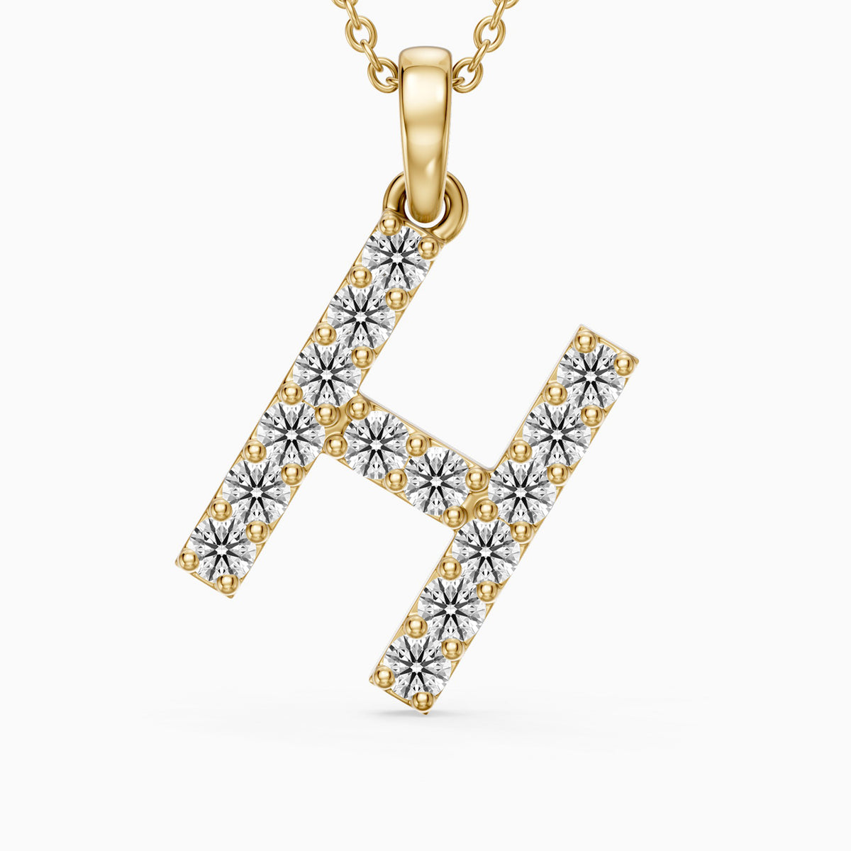Caroline Lab Grown Diamond H Initial Pendant Necklace