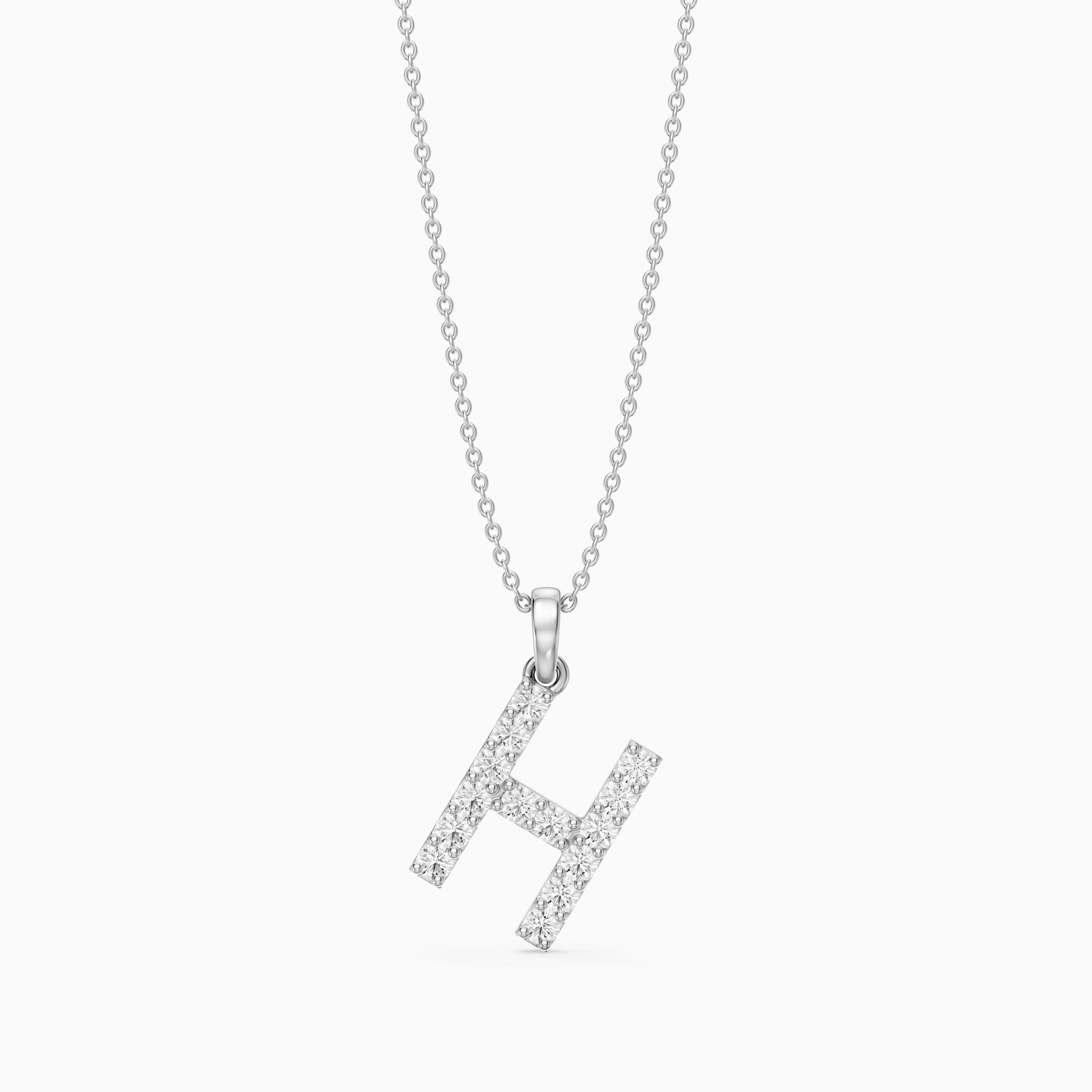 Caroline Lab Grown Diamond H Initial Pendant Necklace