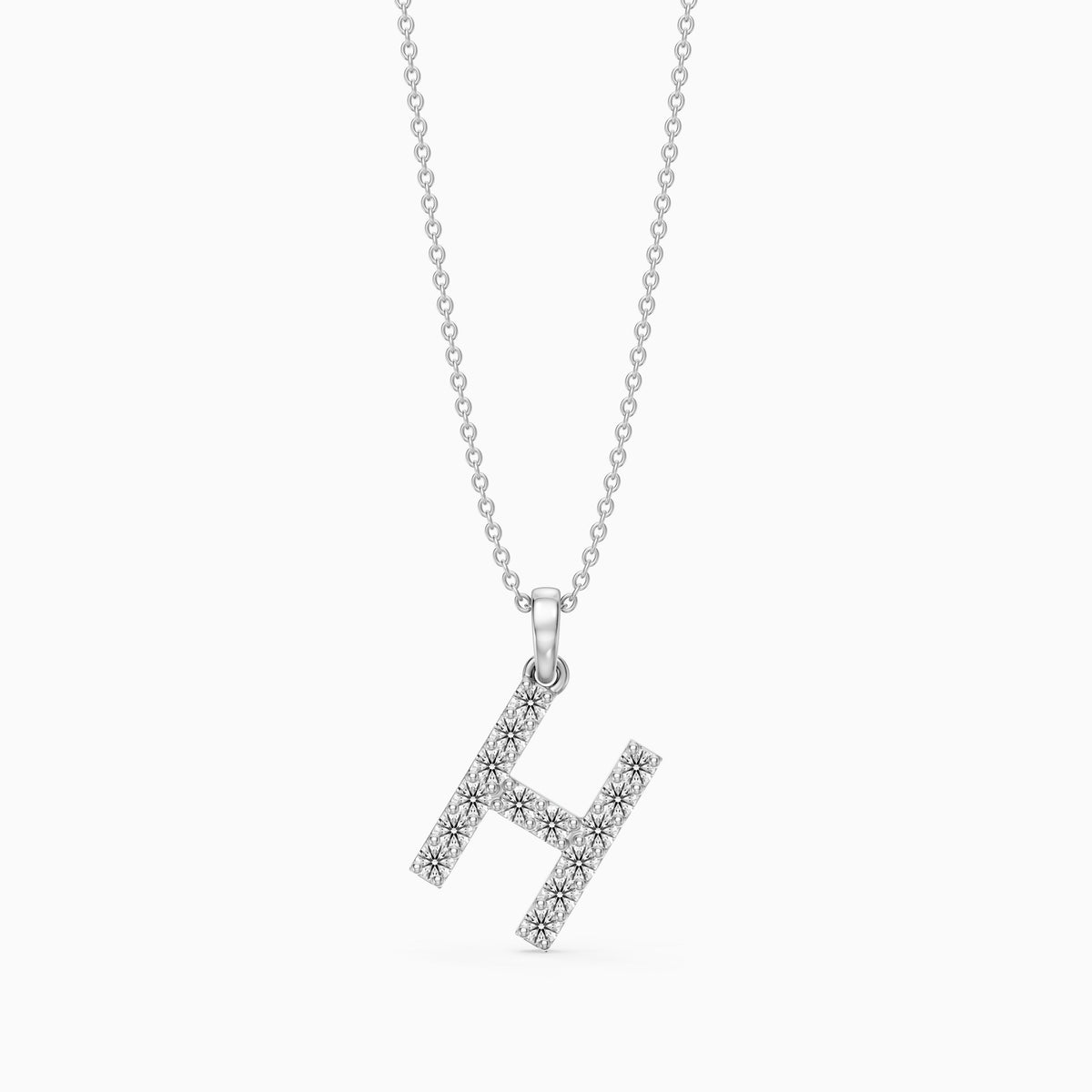 Caroline Lab Grown Diamond H Initial Pendant Necklace
