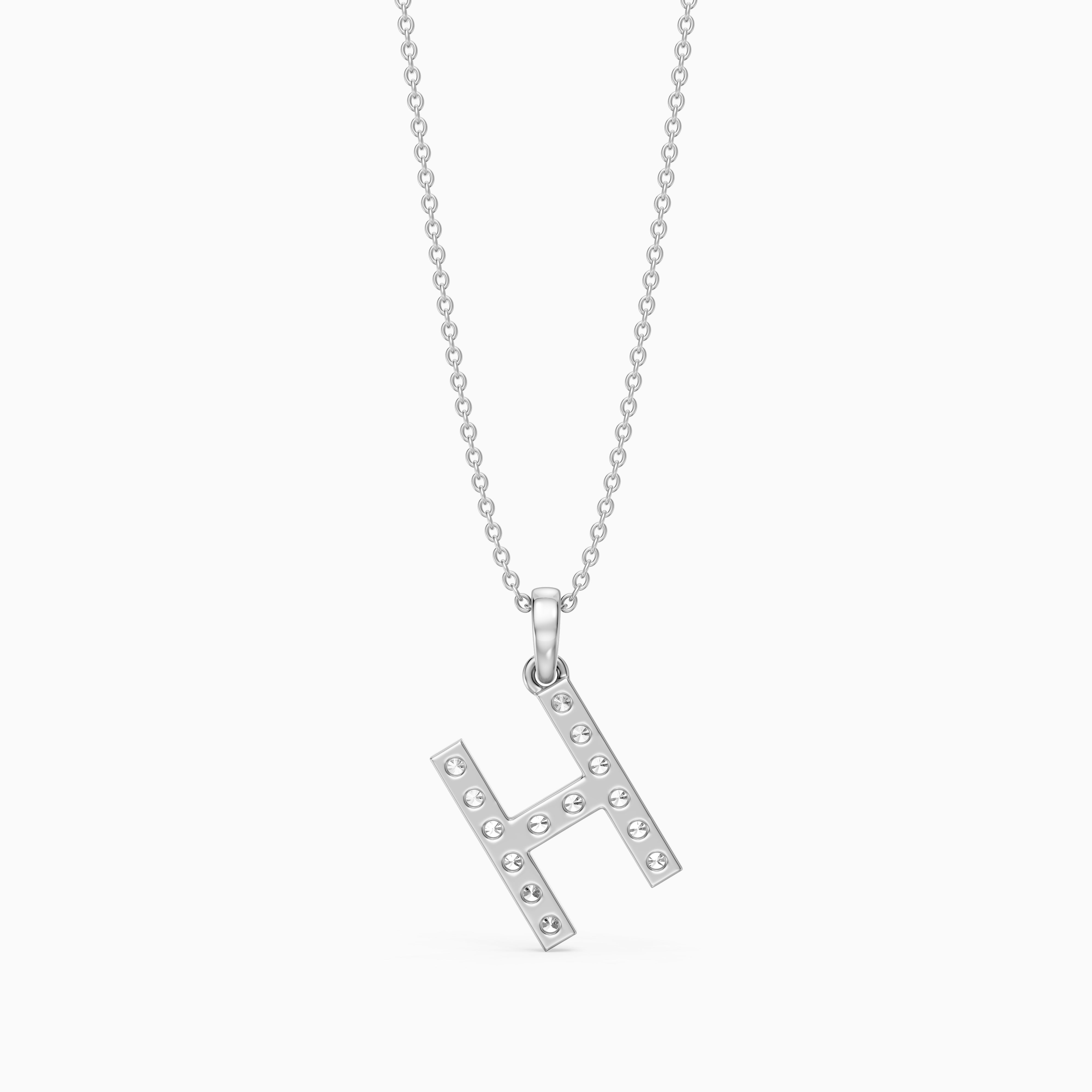 Caroline Lab Grown Diamond H Initial Pendant Necklace