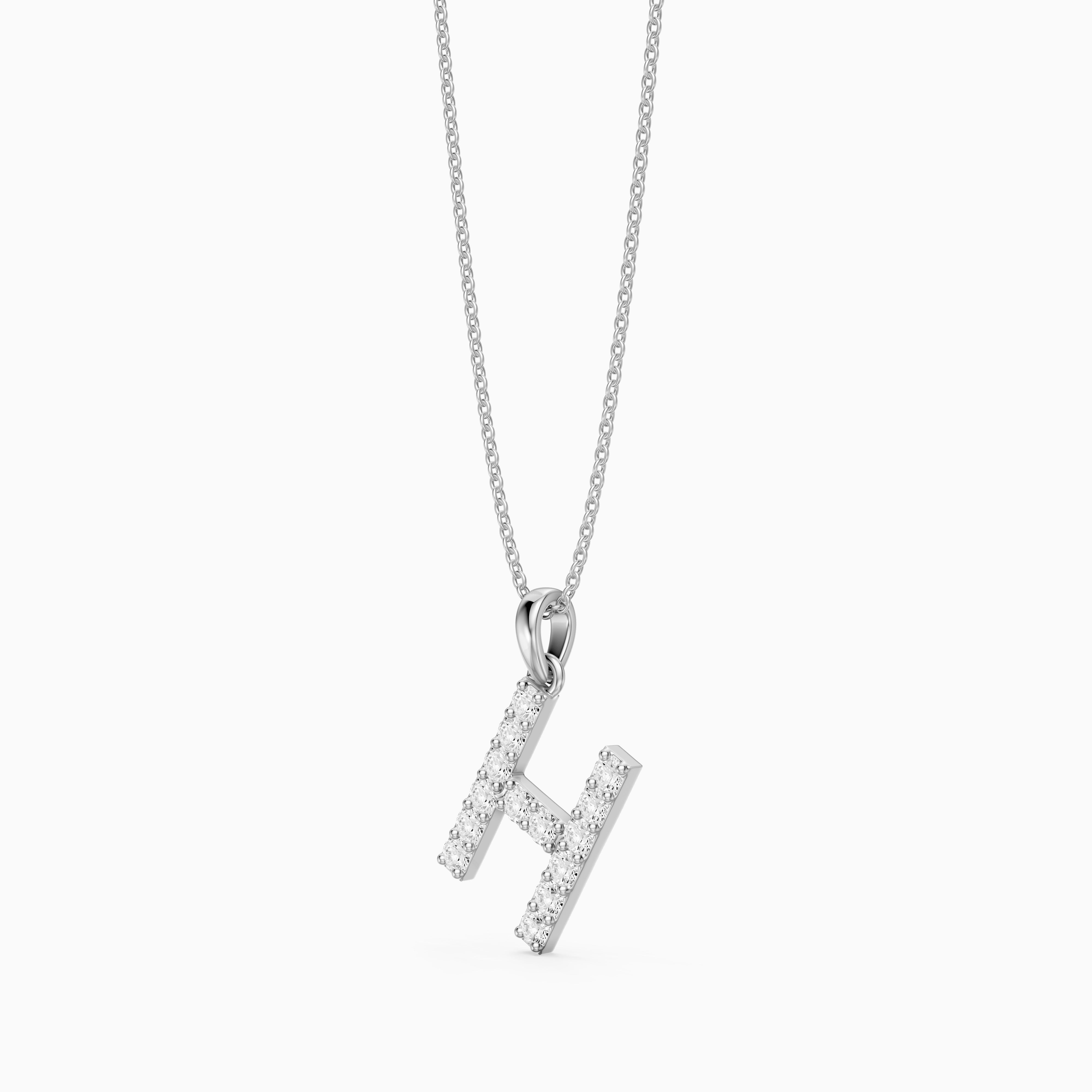 Caroline Lab Grown Diamond H Initial Pendant Necklace