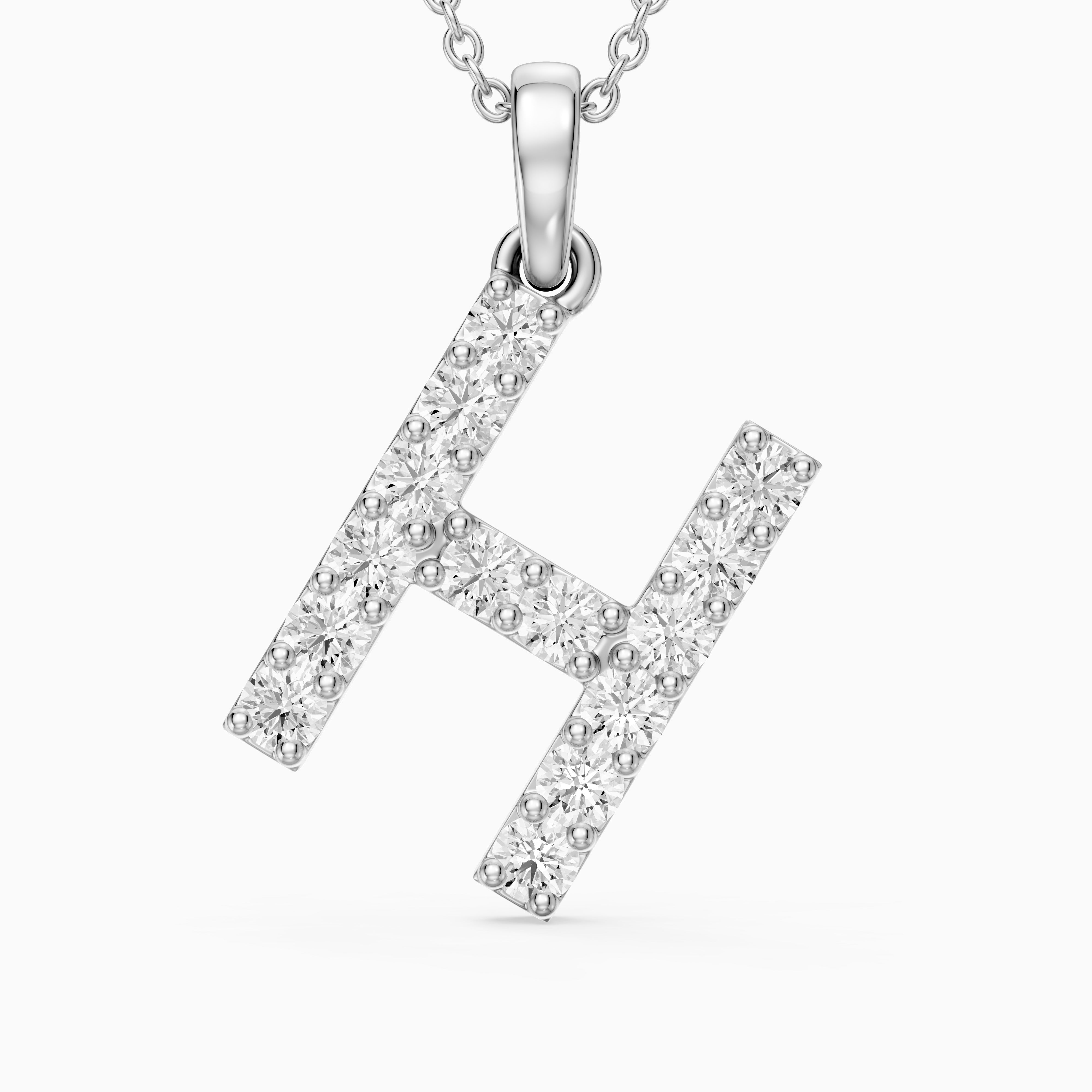Caroline Lab Grown Diamond H Initial Pendant Necklace