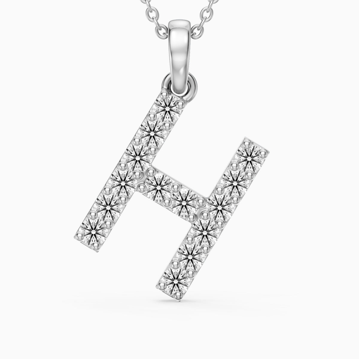 Caroline Lab Grown Diamond H Initial Pendant Necklace