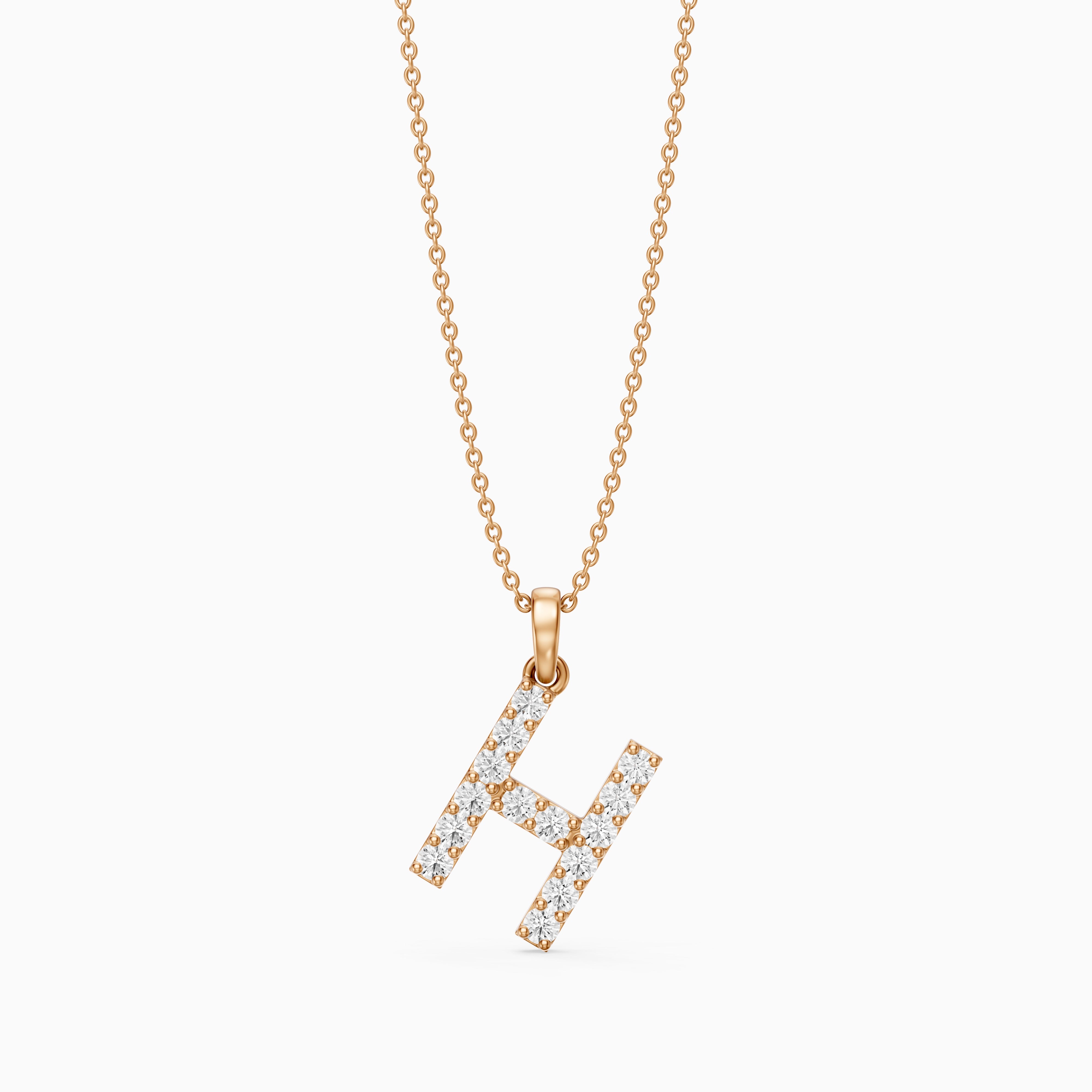 Caroline Lab Grown Diamond H Initial Pendant Necklace