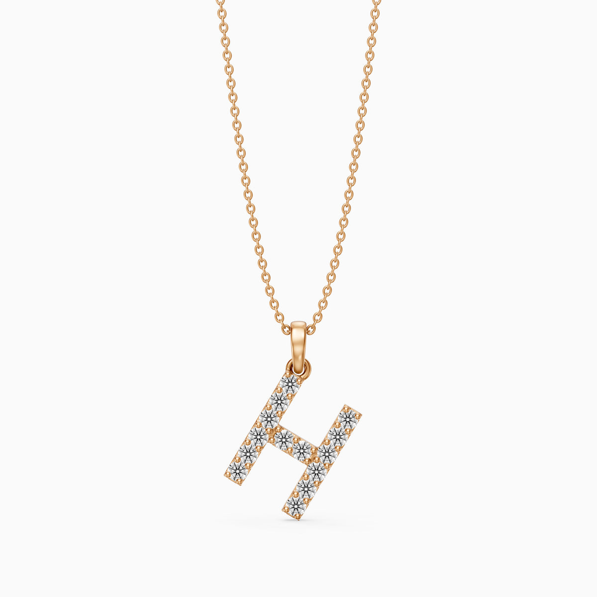 Caroline Lab Grown Diamond H Initial Pendant Necklace