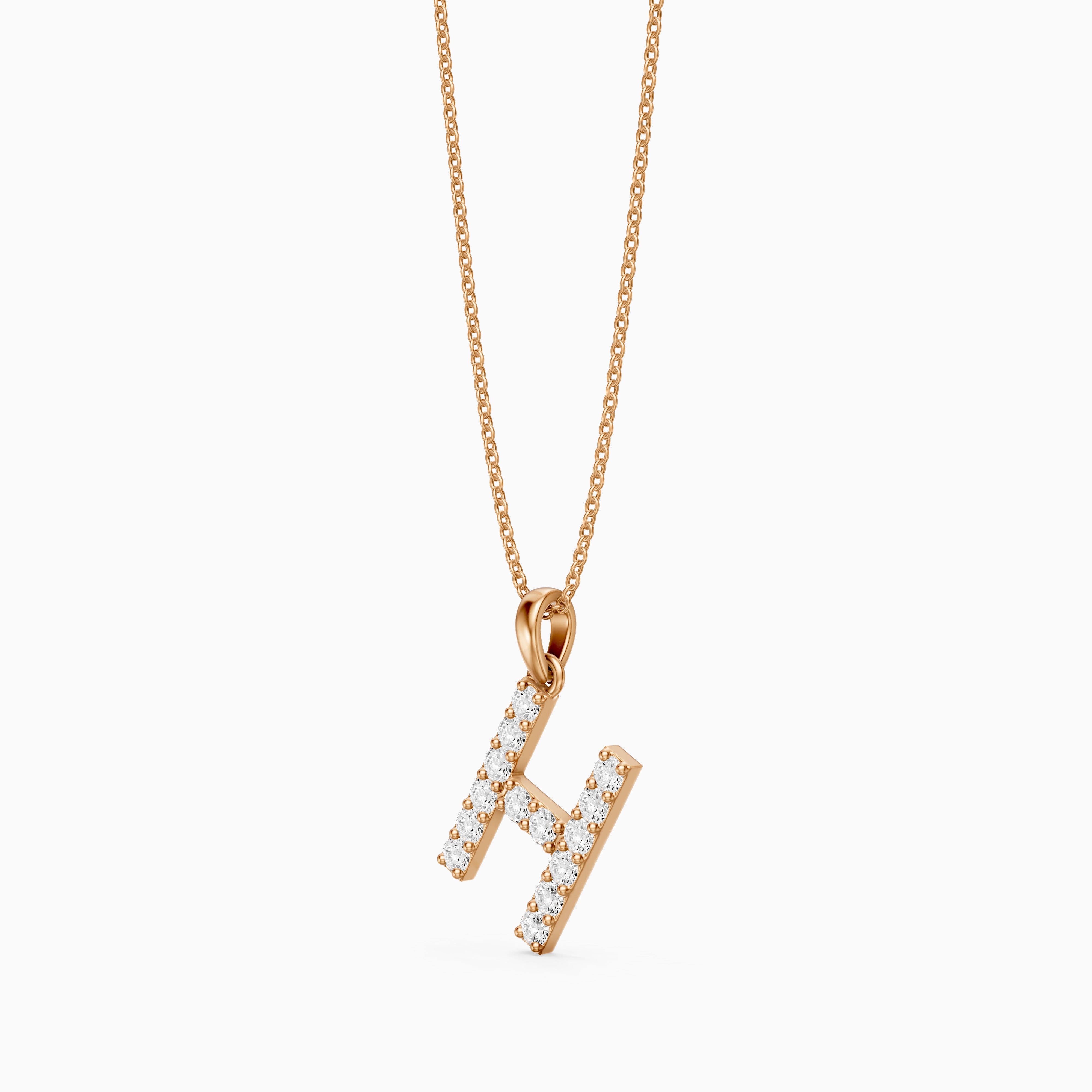 Caroline Lab Grown Diamond H Initial Pendant Necklace