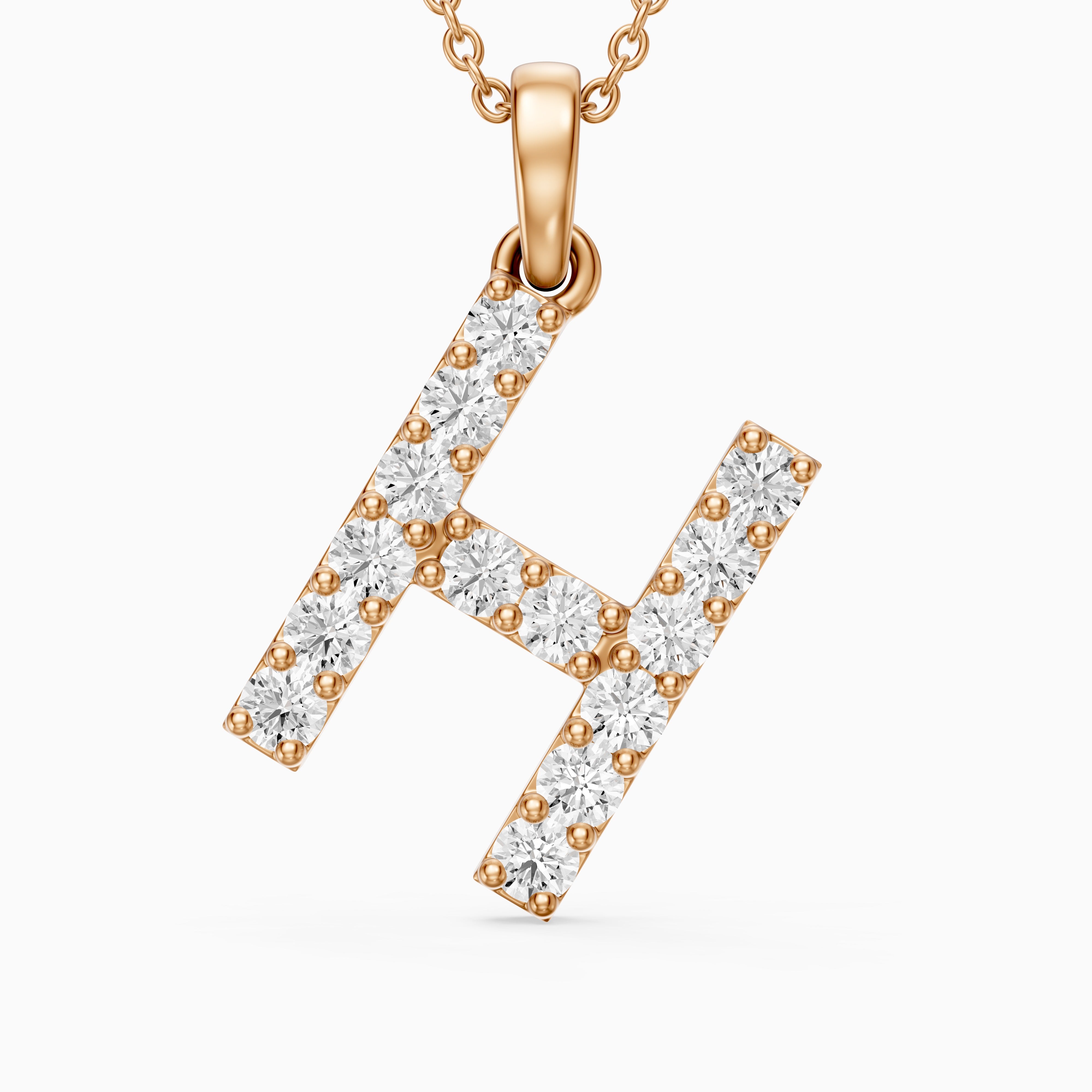 Caroline Lab Grown Diamond H Initial Pendant Necklace