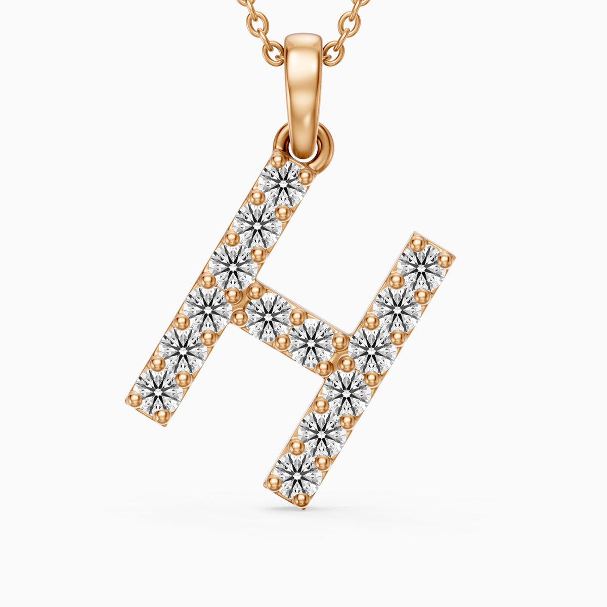Caroline Lab Grown Diamond H Initial Pendant Necklace
