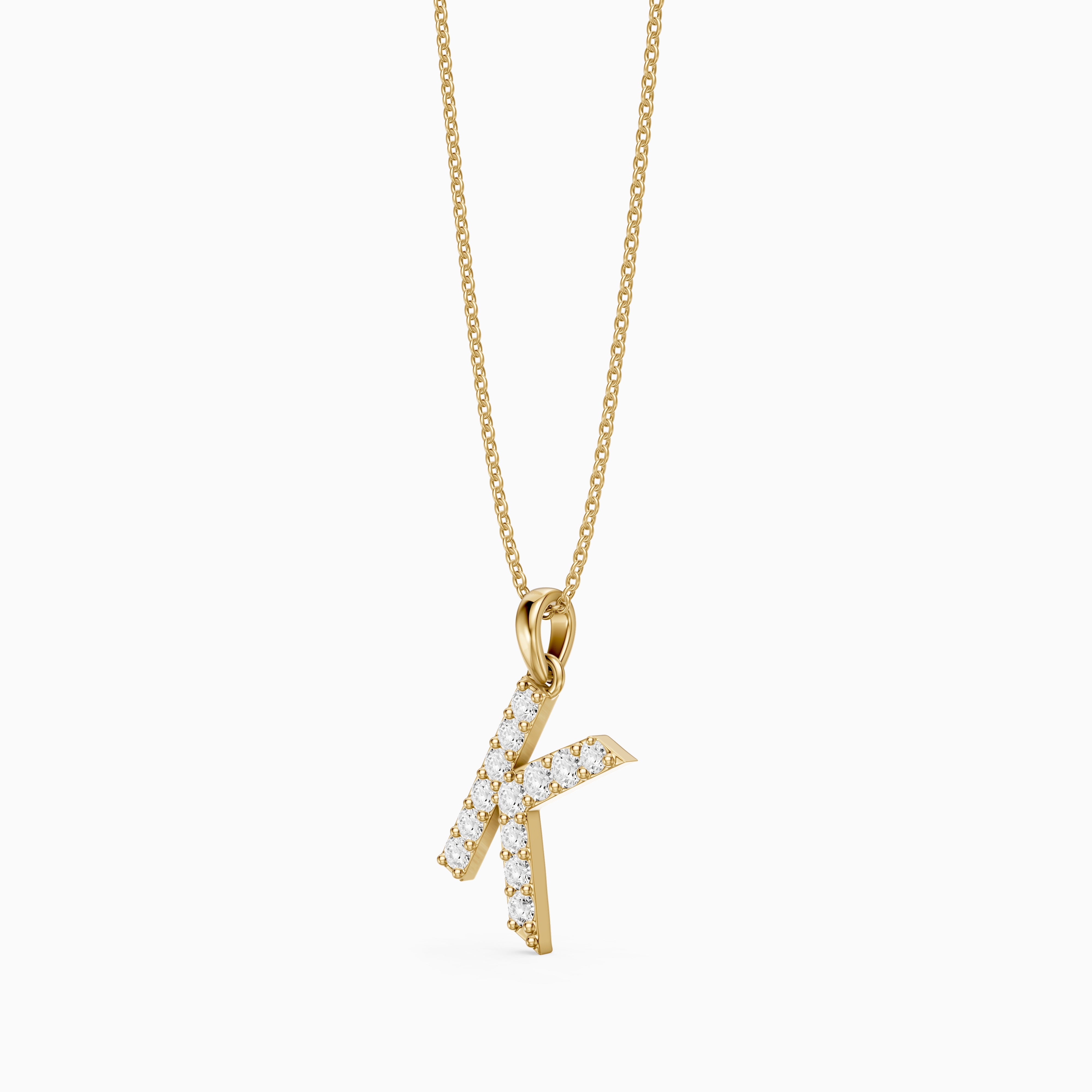 Maisie Lab Grown Diamond K Initial Pendant Necklace