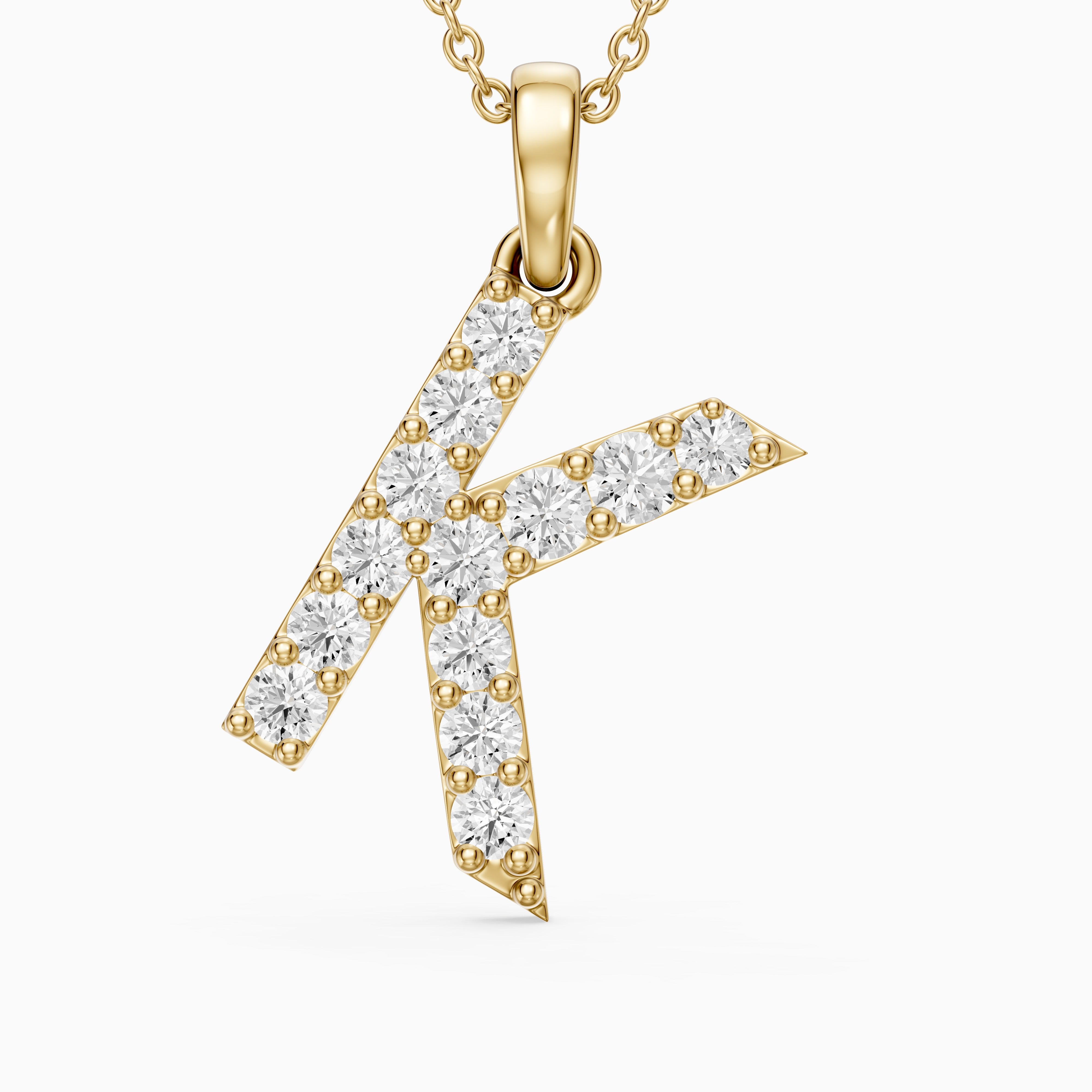 Maisie Lab Grown Diamond K Initial Pendant Necklace