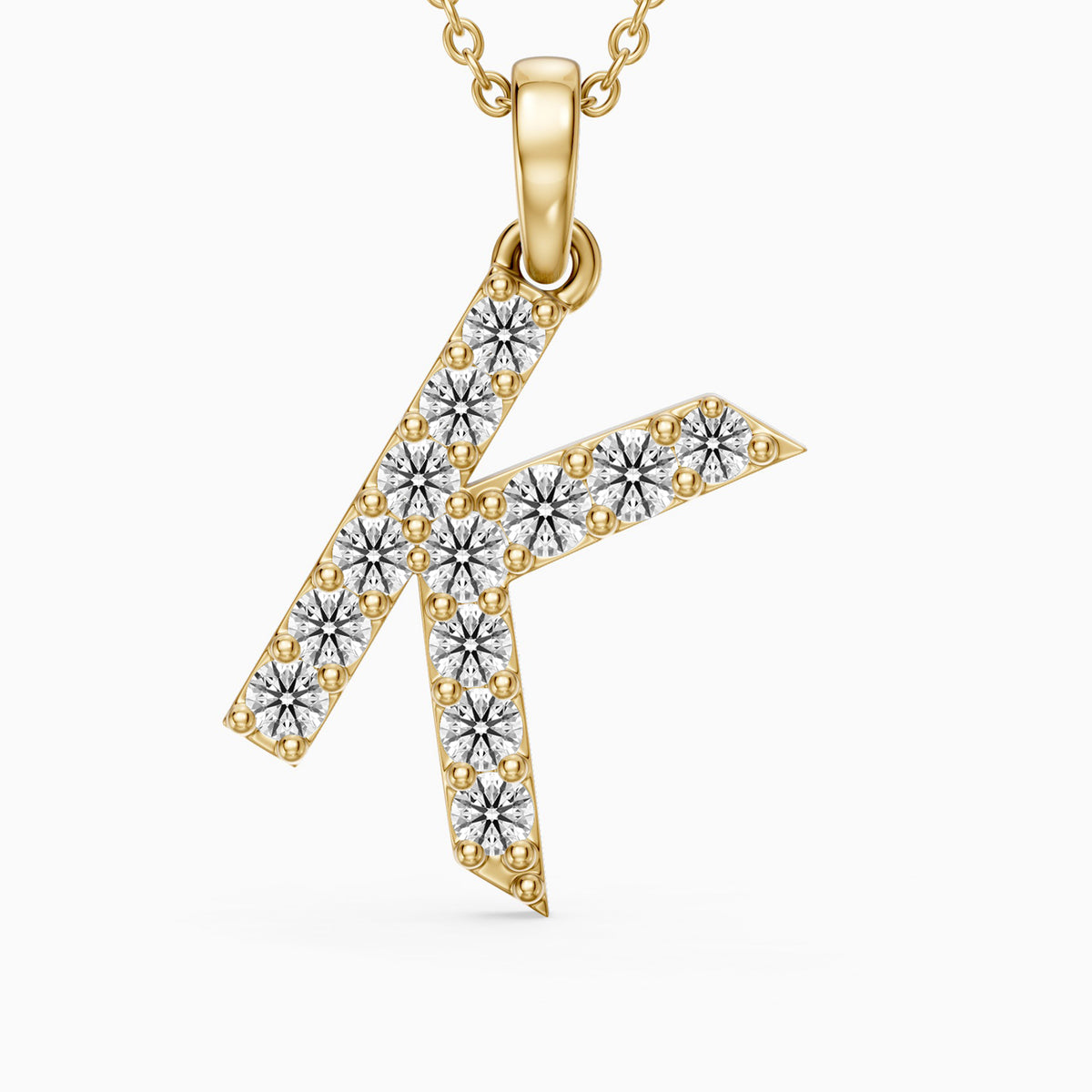 Maisie Lab Grown Diamond K Initial Pendant Necklace
