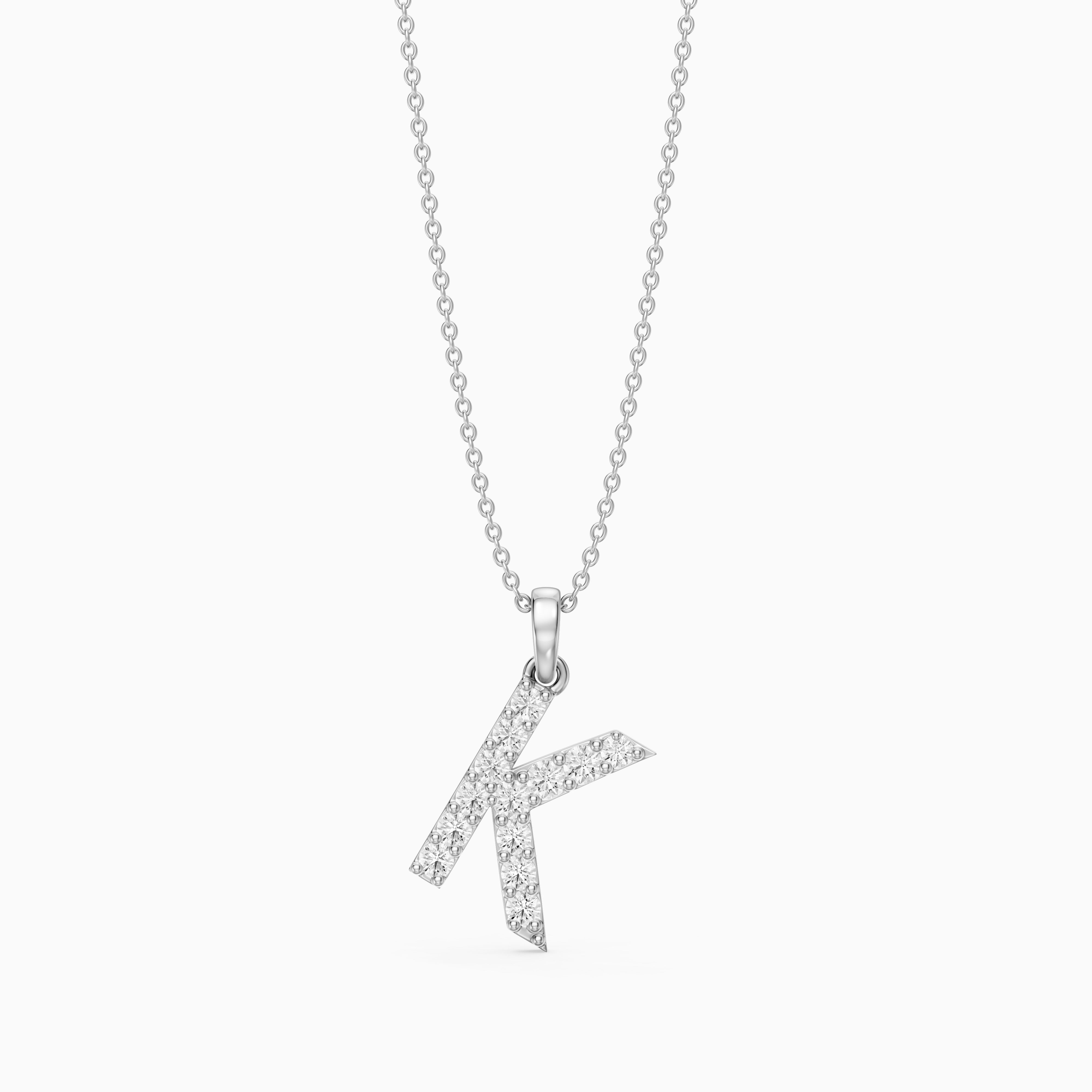 Maisie Lab Grown Diamond K Initial Pendant Necklace