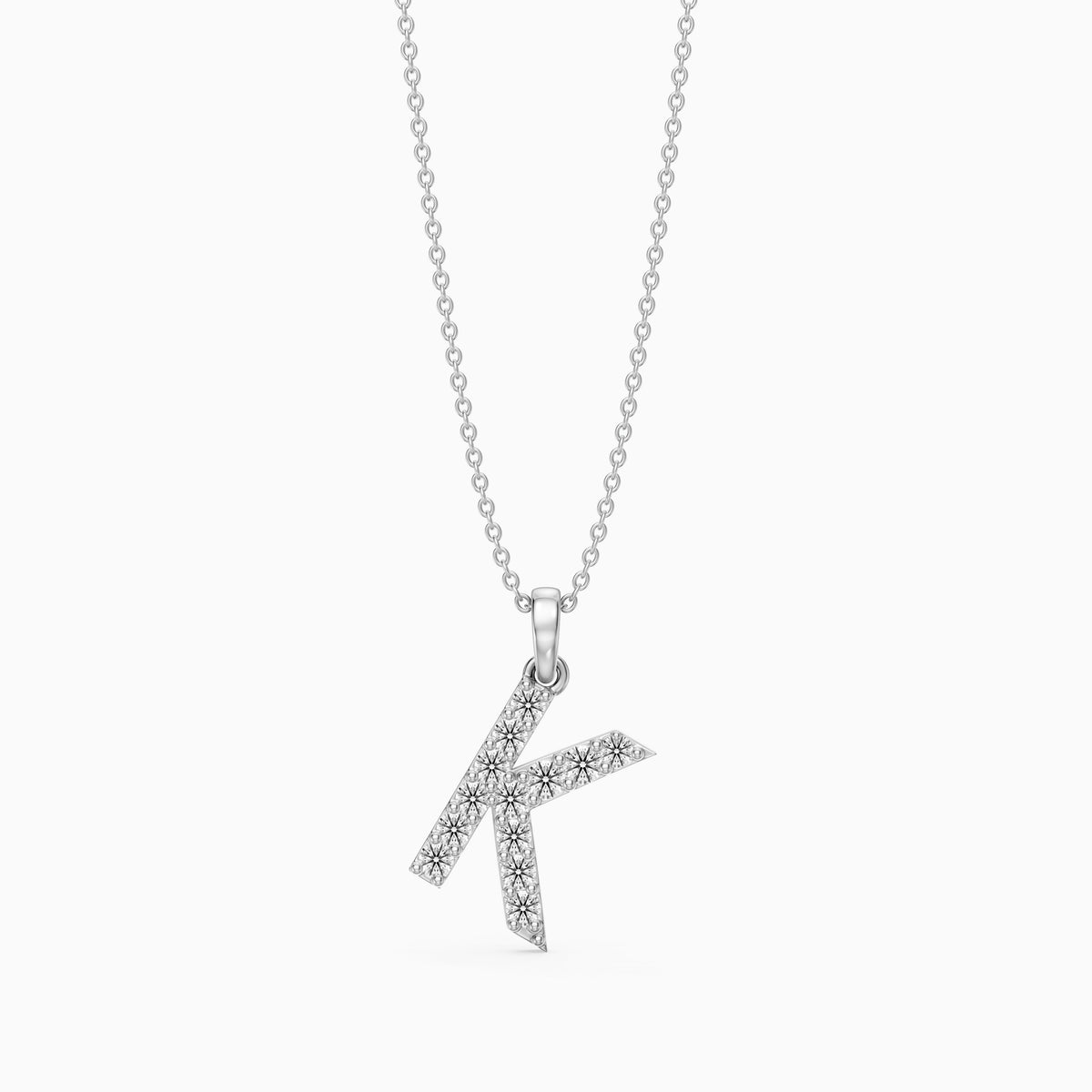 Maisie Lab Grown Diamond K Initial Pendant Necklace