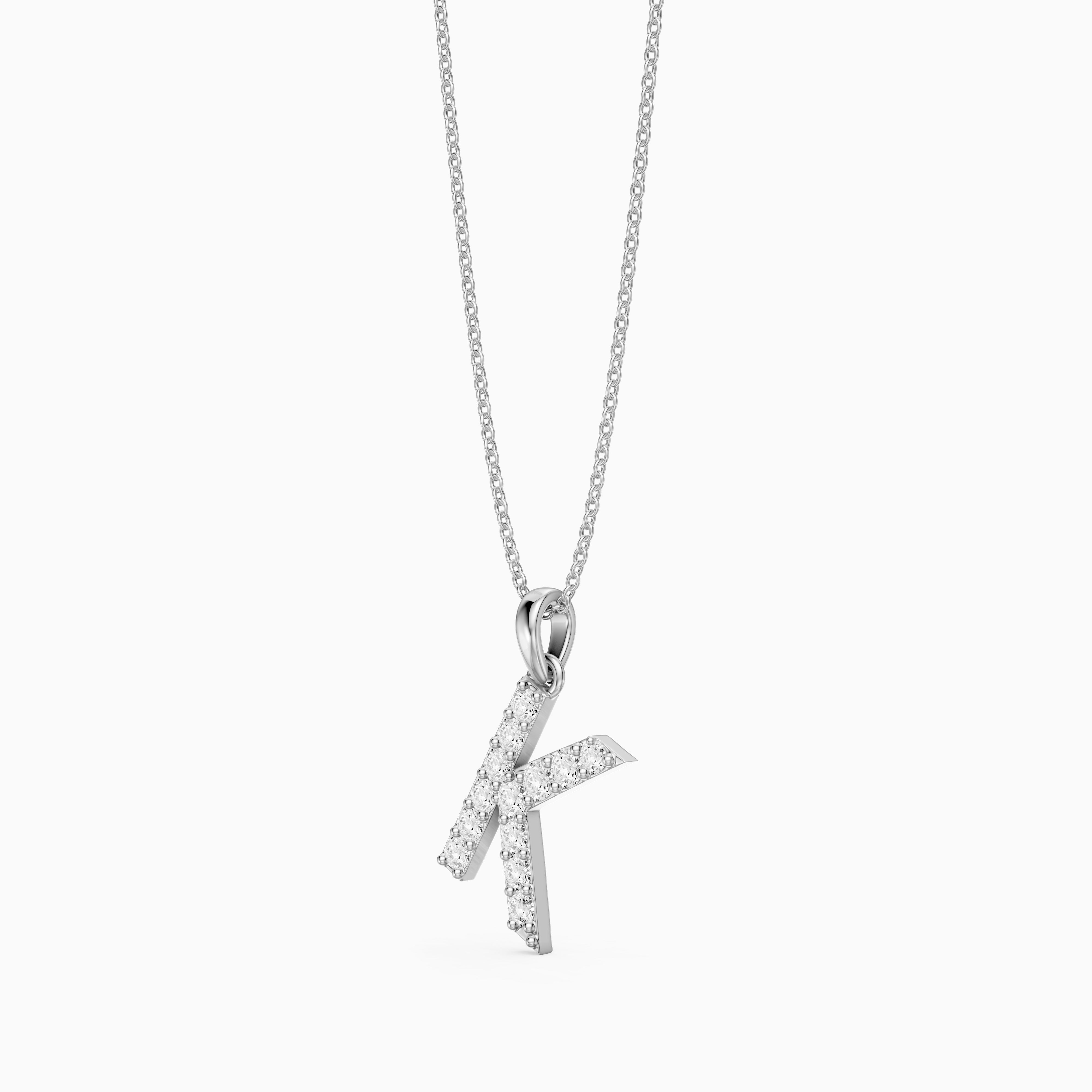 Maisie Lab Grown Diamond K Initial Pendant Necklace