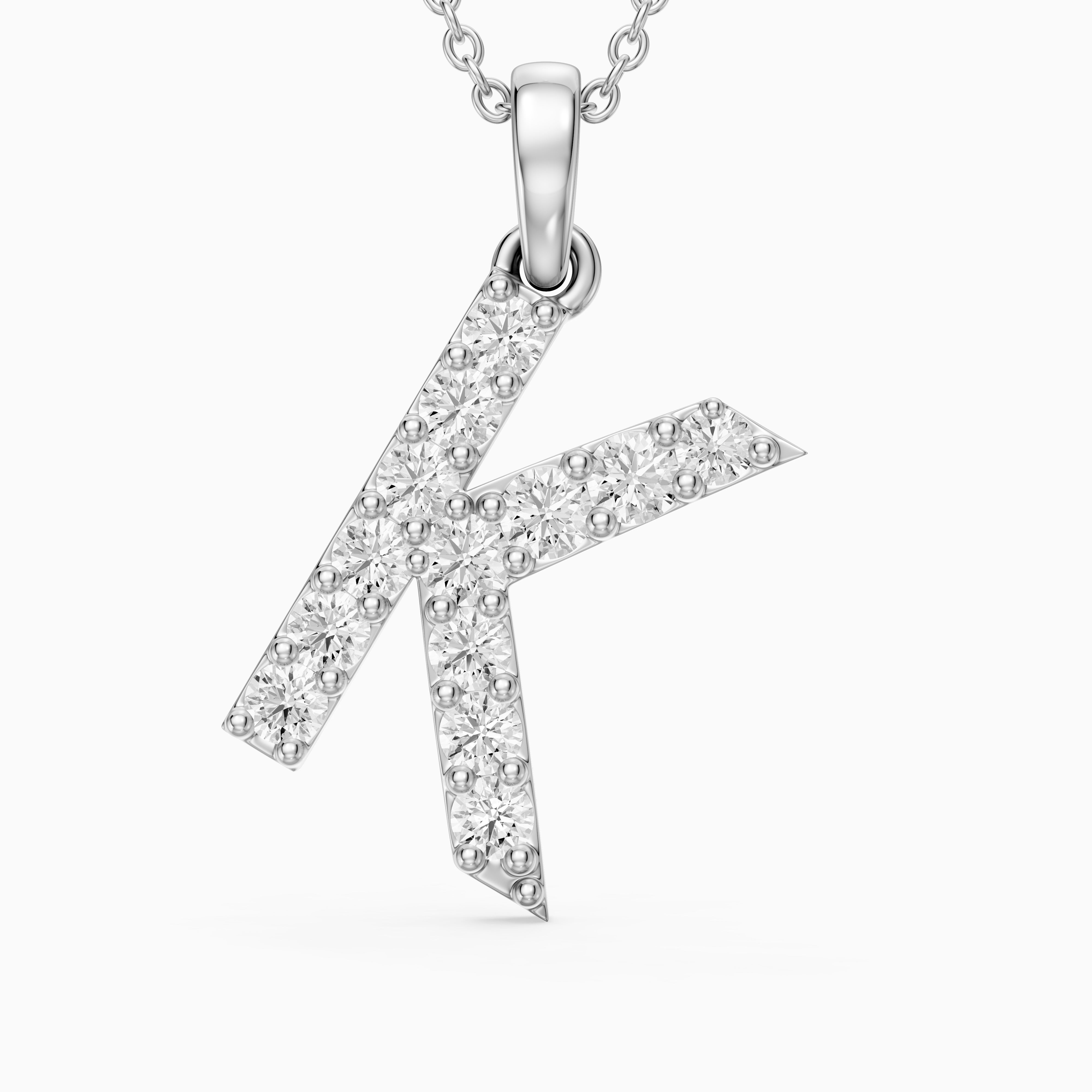 Maisie Lab Grown Diamond K Initial Pendant Necklace