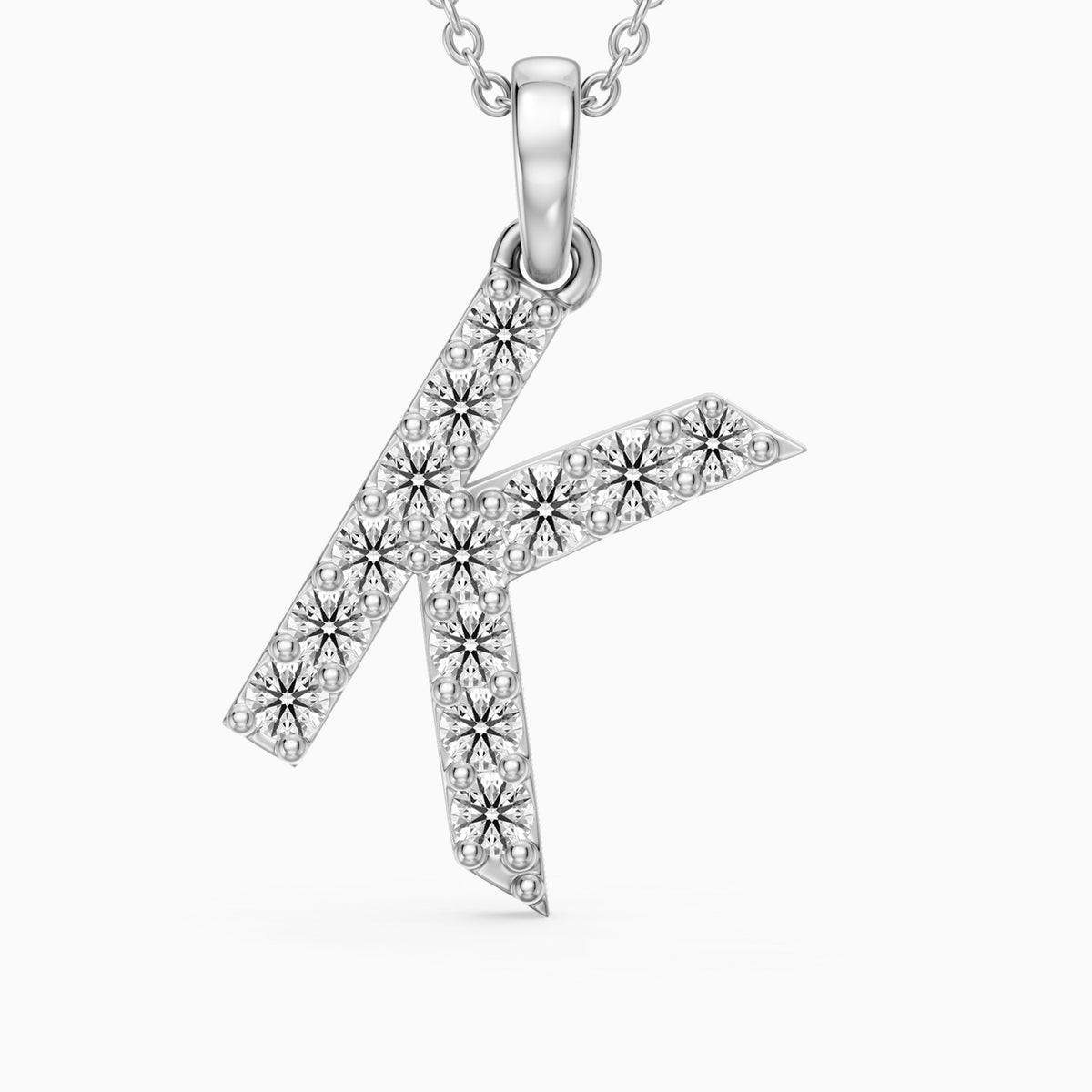 Maisie Lab Grown Diamond K Initial Pendant Necklace