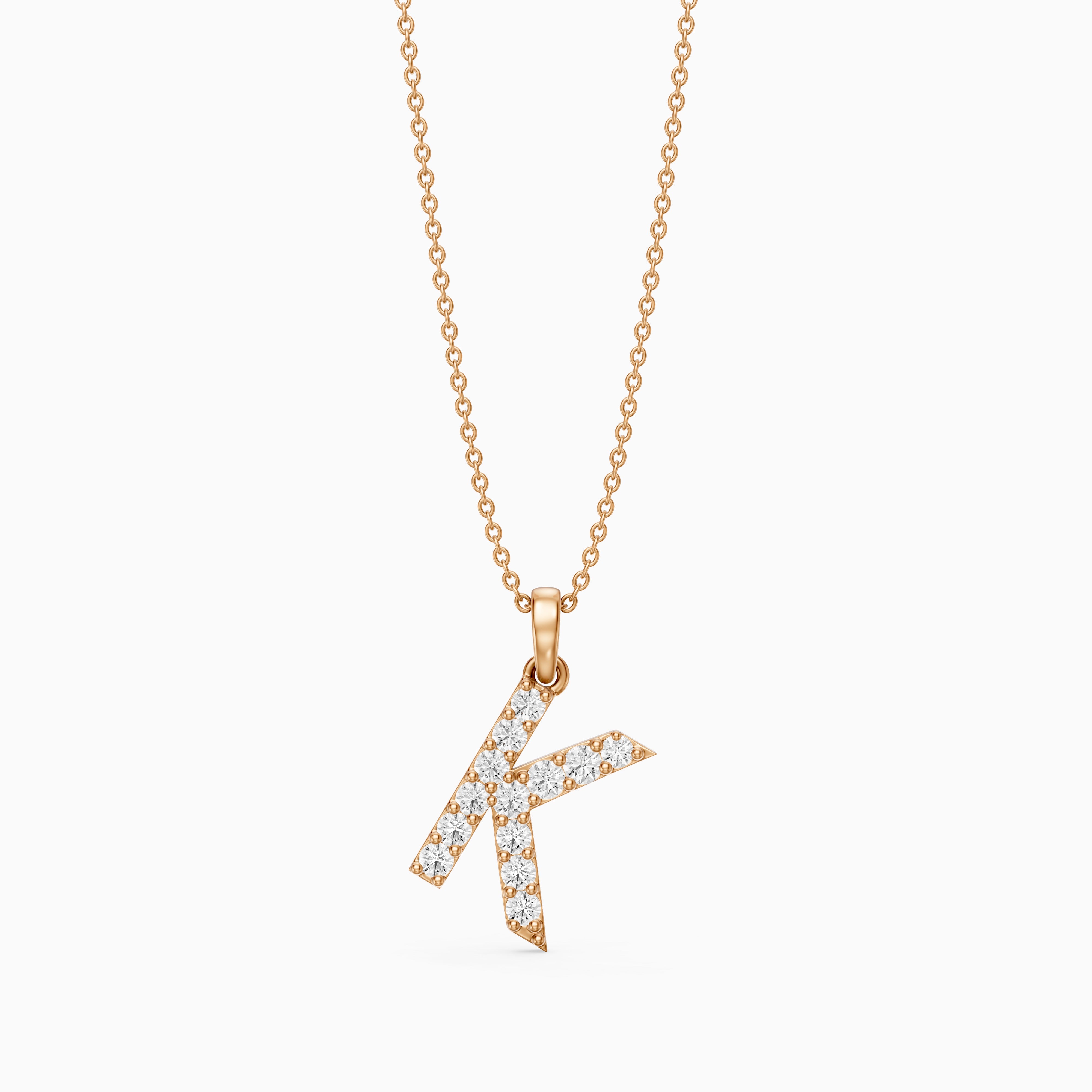 Maisie Lab Grown Diamond K Initial Pendant Necklace