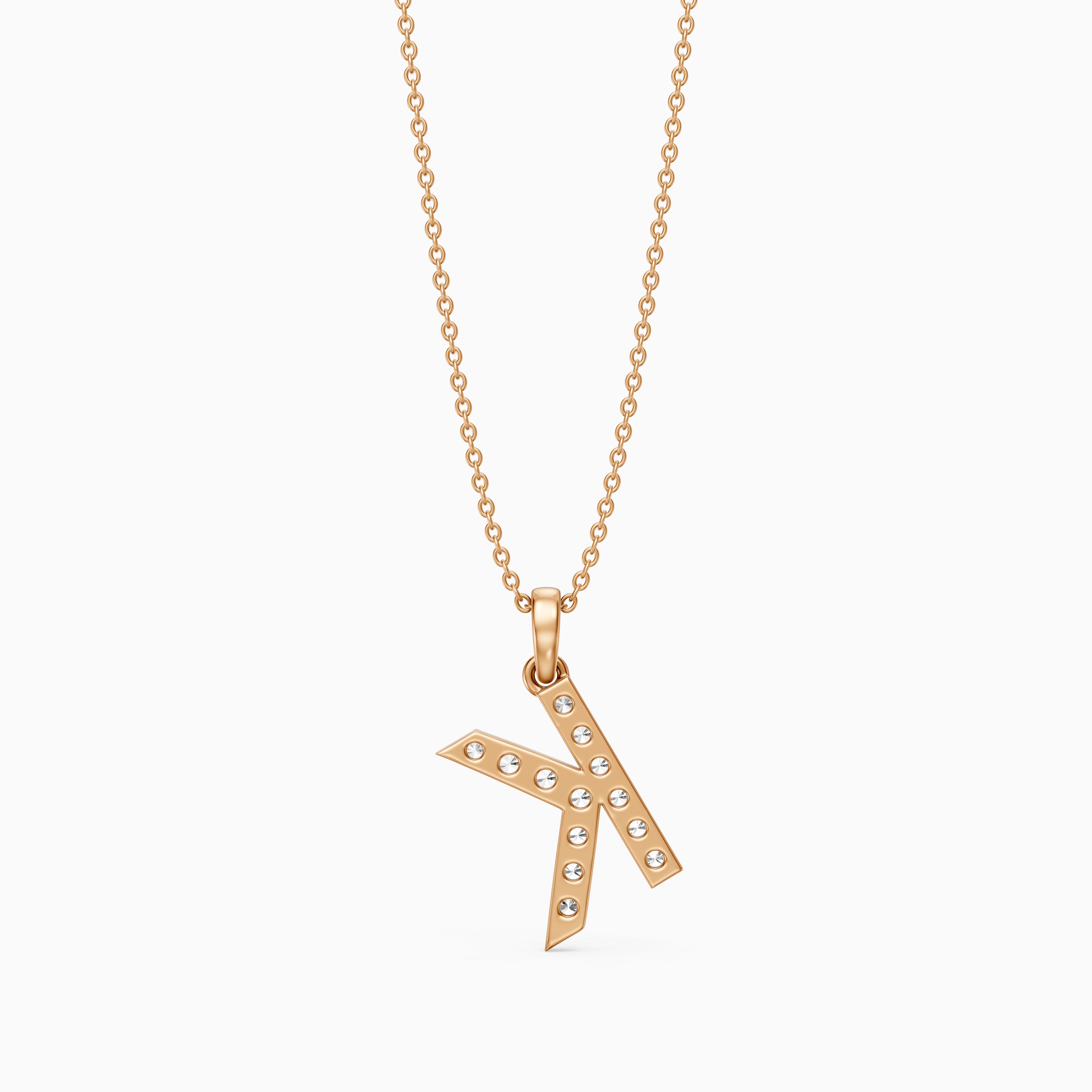 Maisie Lab Grown Diamond K Initial Pendant Necklace