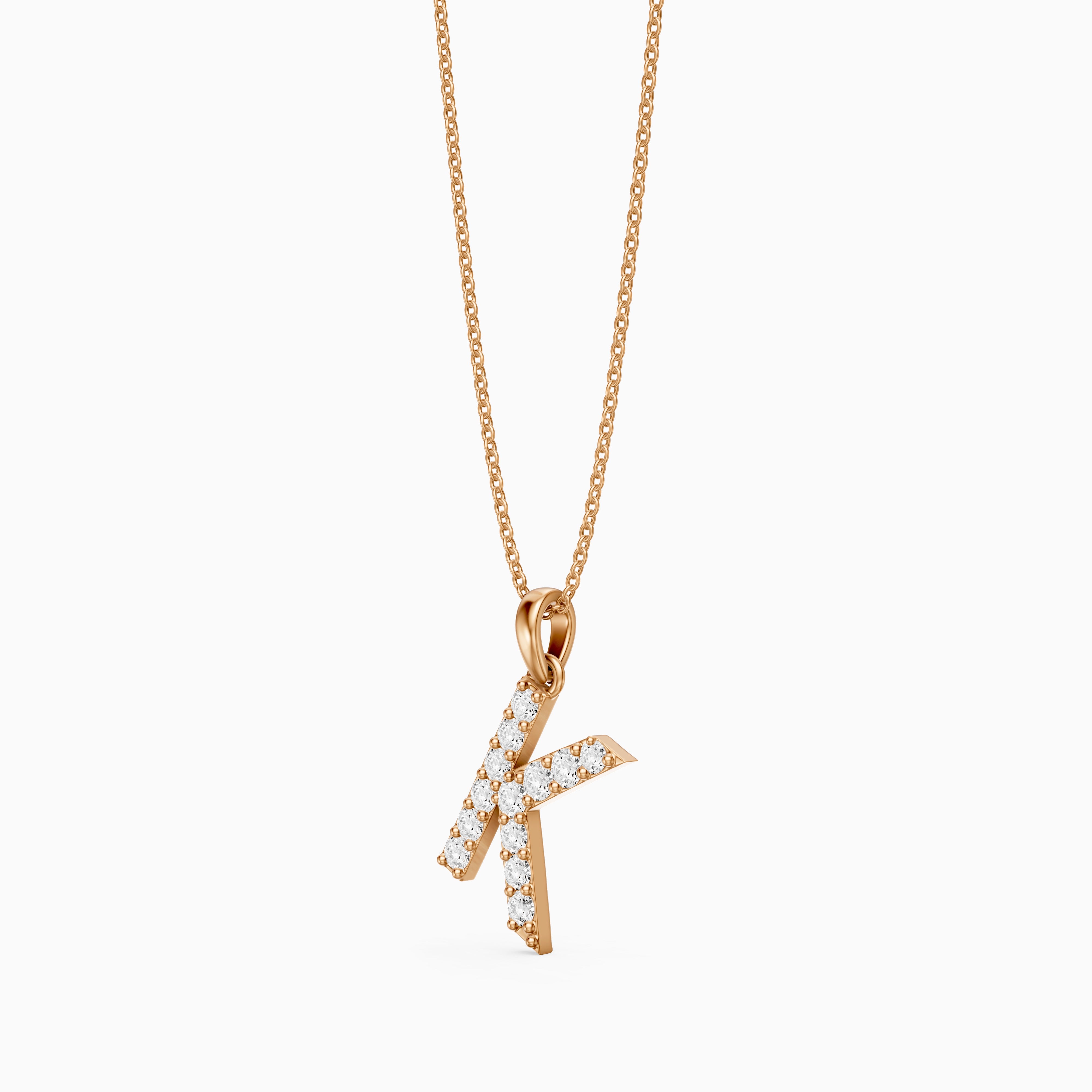 Maisie Lab Grown Diamond K Initial Pendant Necklace