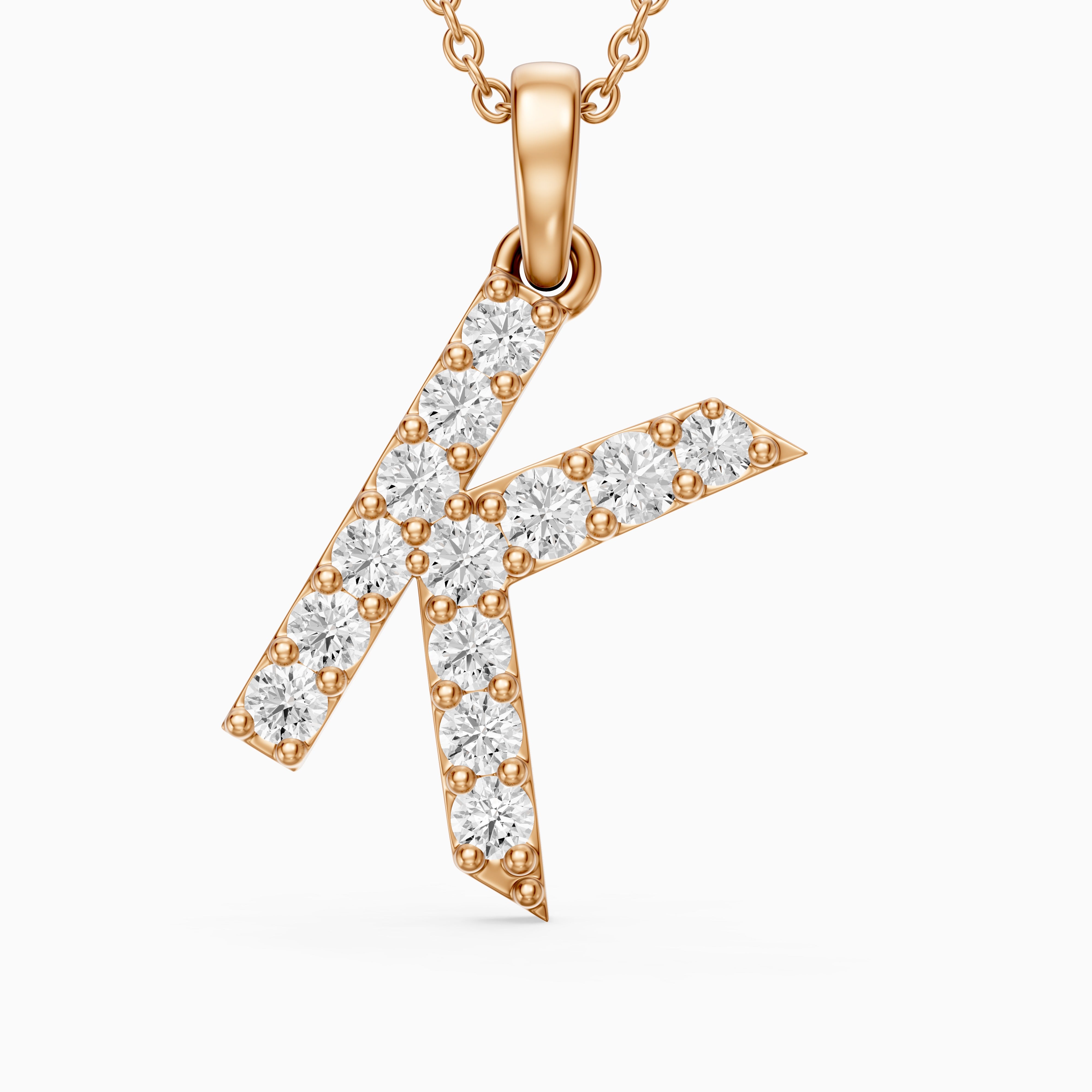 Maisie Lab Grown Diamond K Initial Pendant Necklace