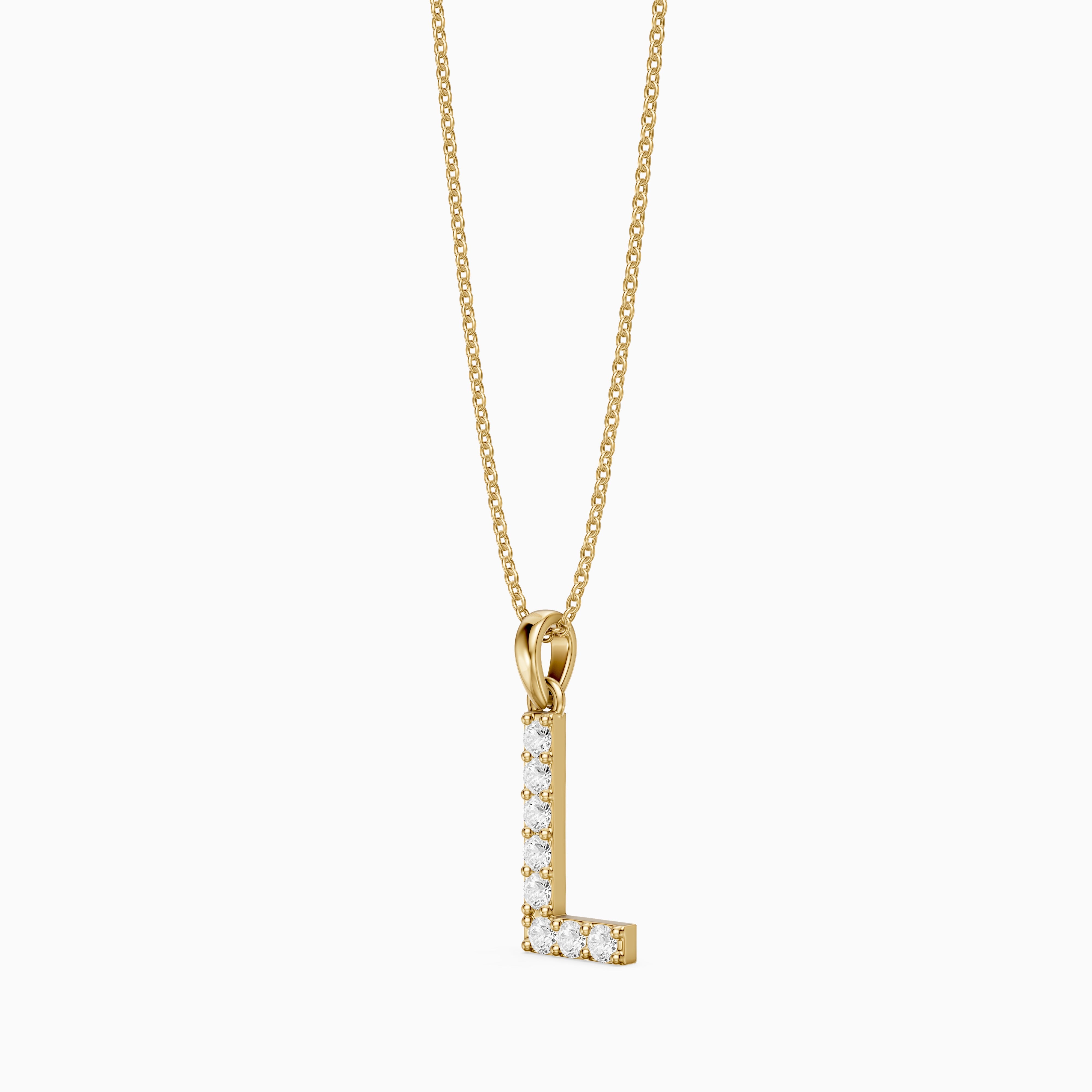 Phoenix Lab Grown Diamond L Initial Pendant Necklace