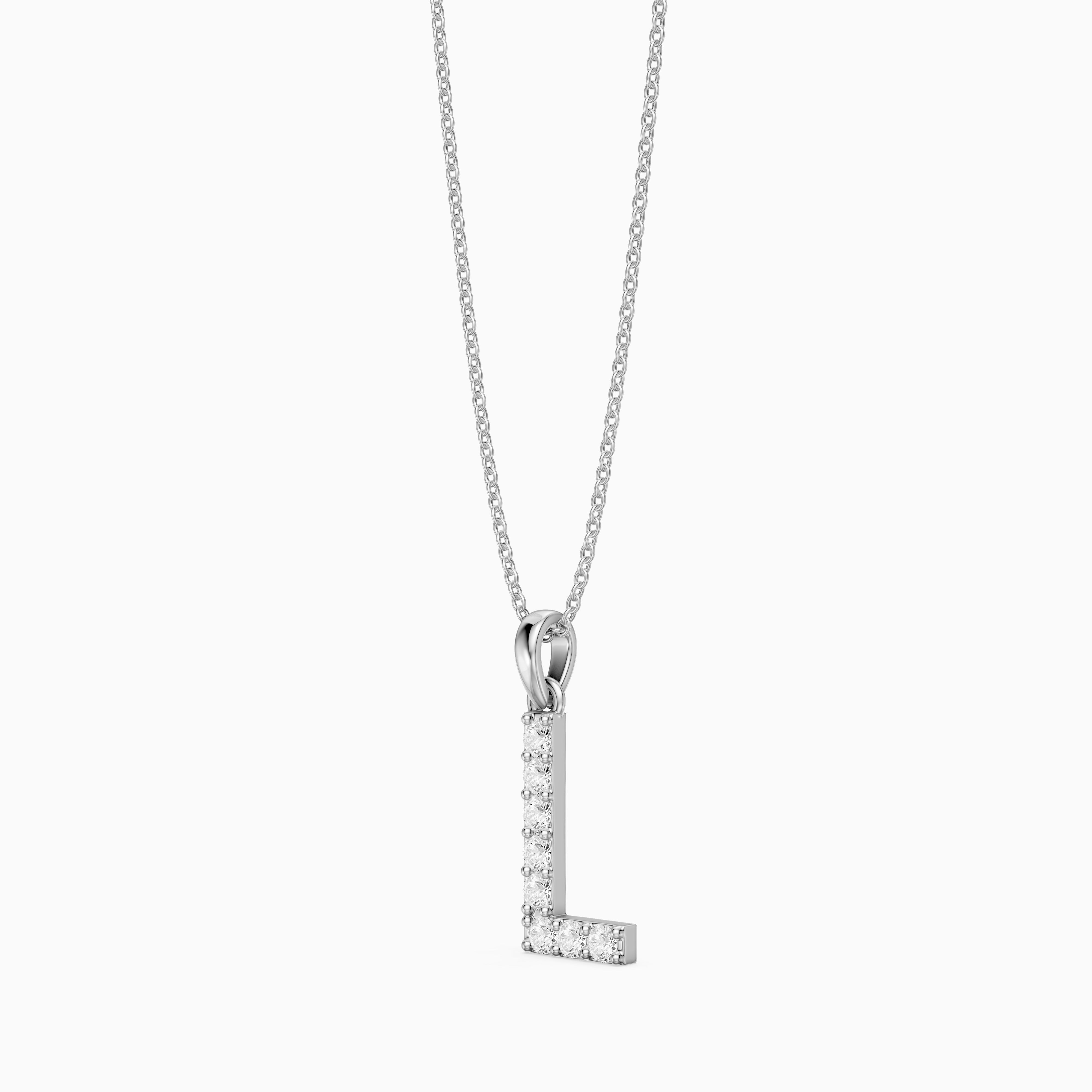 Phoenix Lab Grown Diamond L Initial Pendant Necklace