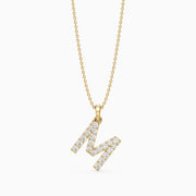 Alora Lab Grown Diamond M Initial Pendant Necklace