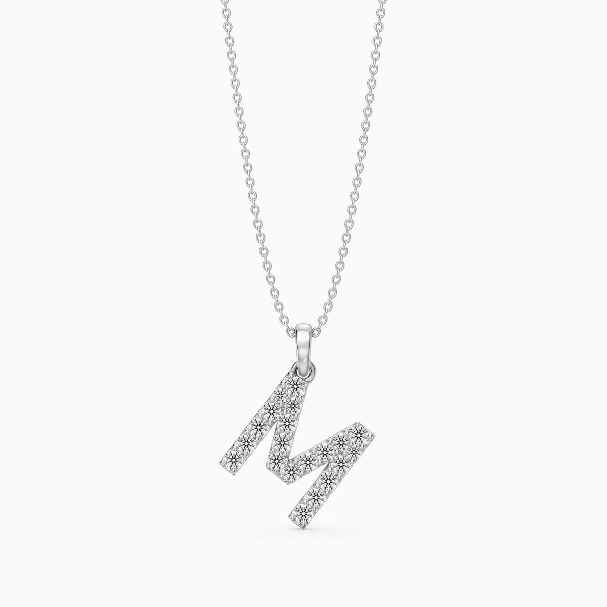 Alora Lab Grown Diamond M Initial Pendant Necklace