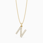 Daphne Lab Grown Diamond N Initial Pendant Necklace