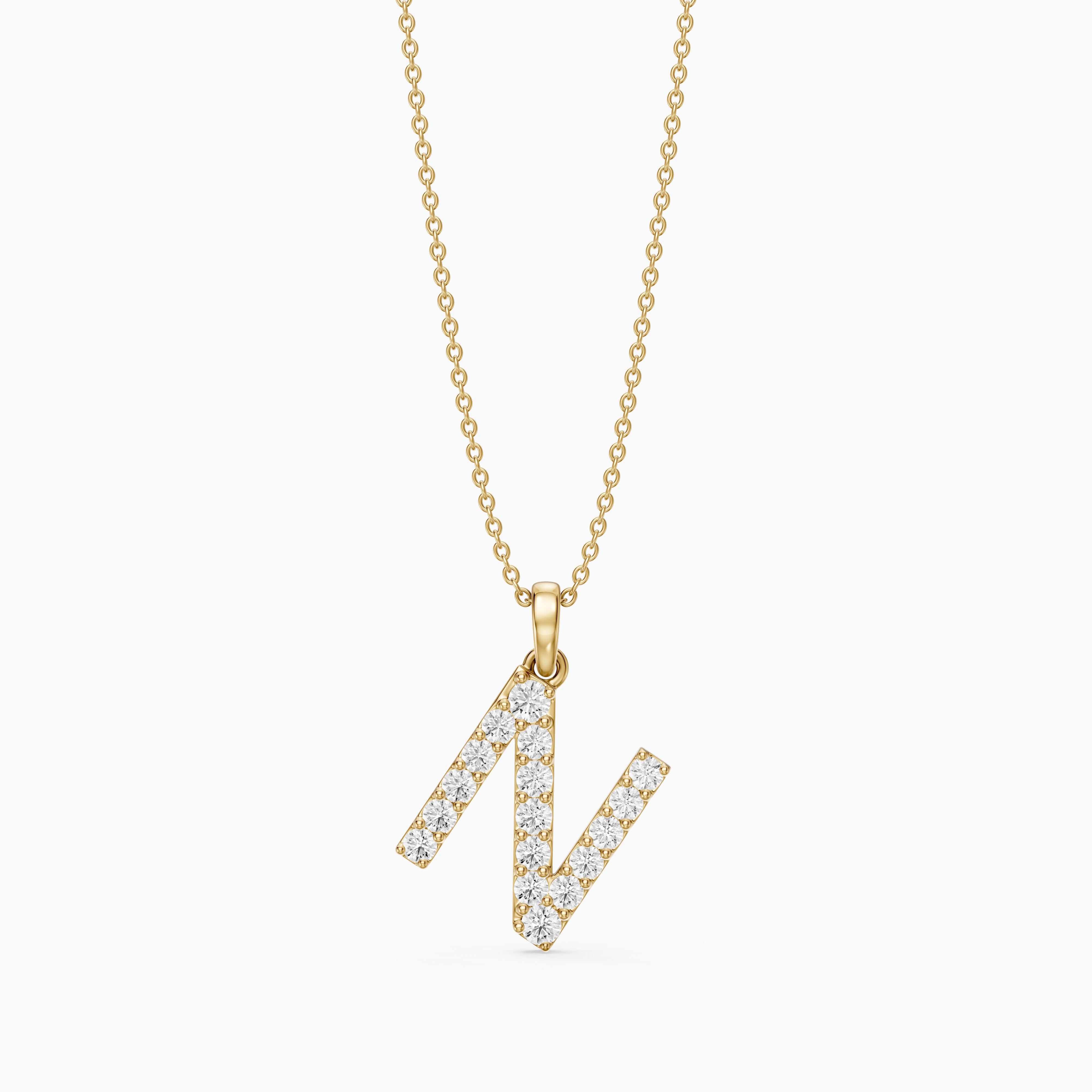 Daphne Lab Grown Diamond N Initial Pendant Necklace
