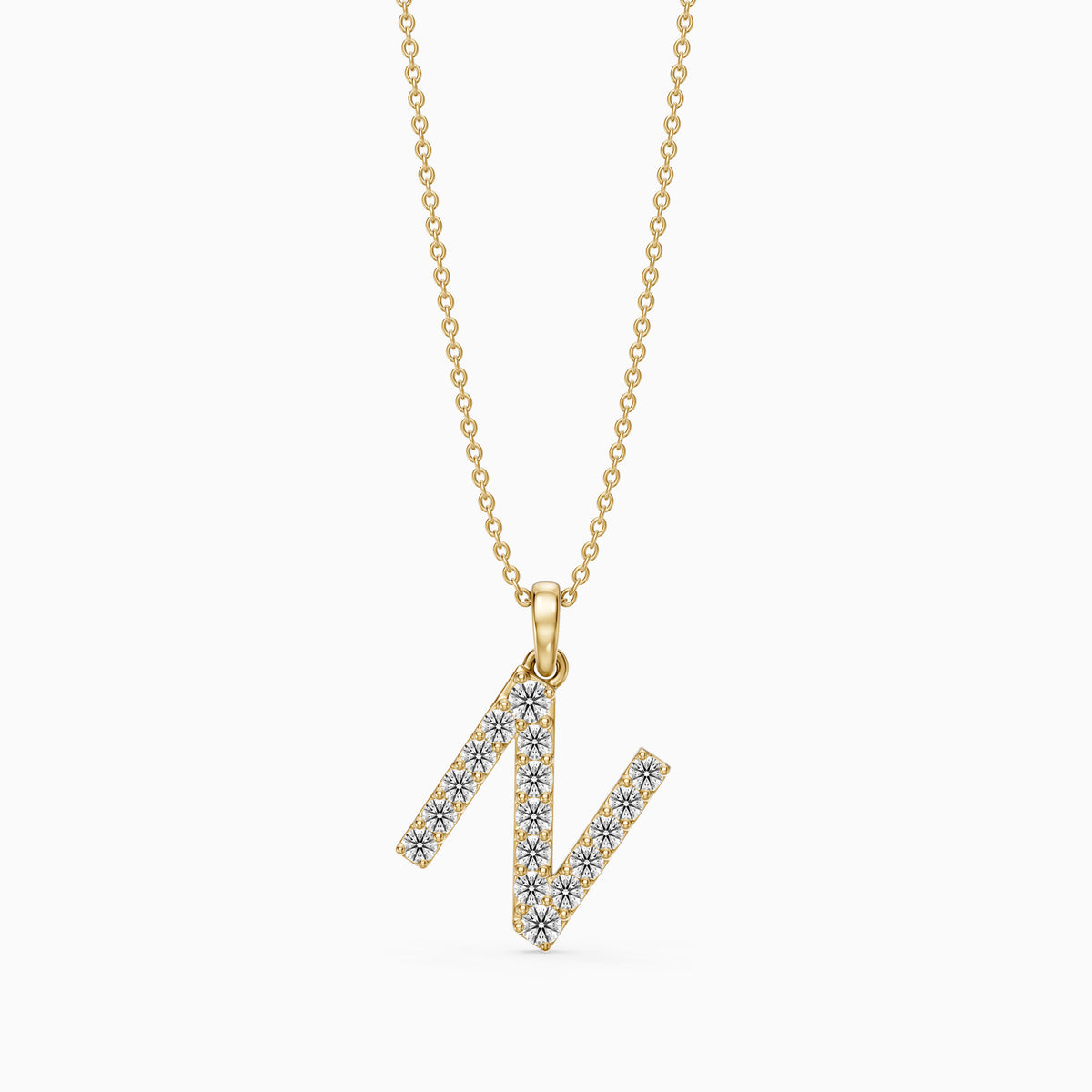 Daphne Lab Grown Diamond N Initial Pendant Necklace