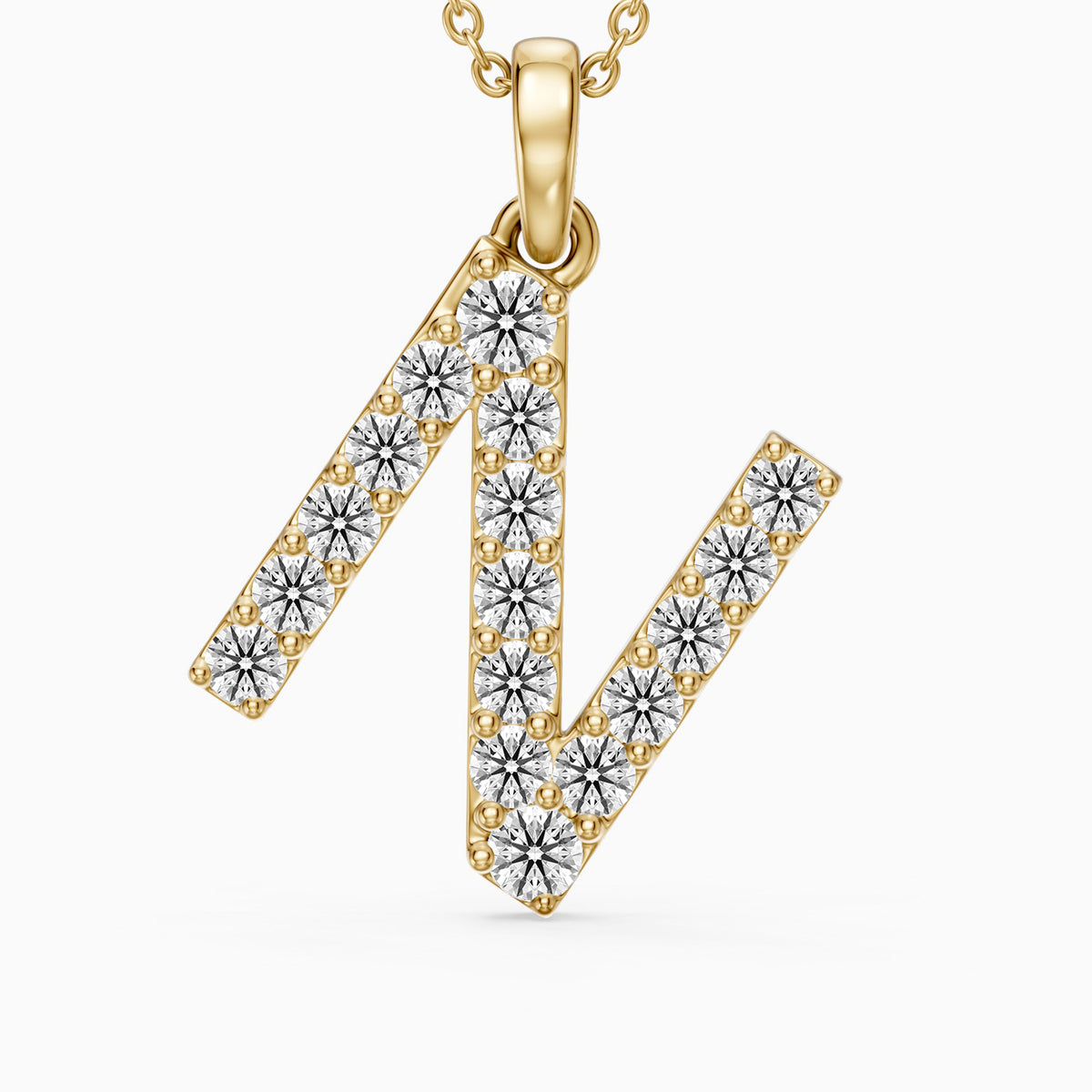 Daphne Lab Grown Diamond N Initial Pendant Necklace