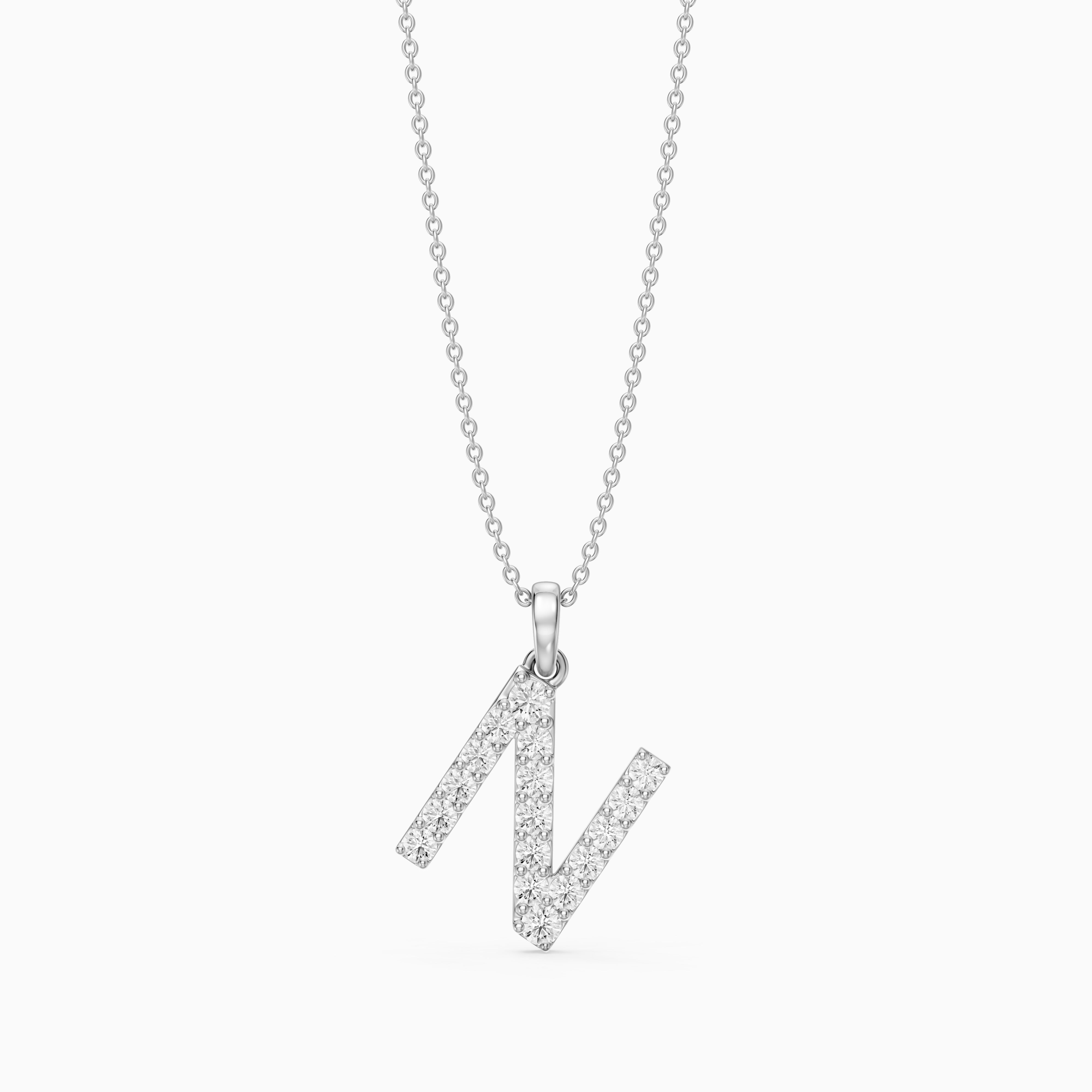 Daphne Lab Grown Diamond N Initial Pendant Necklace
