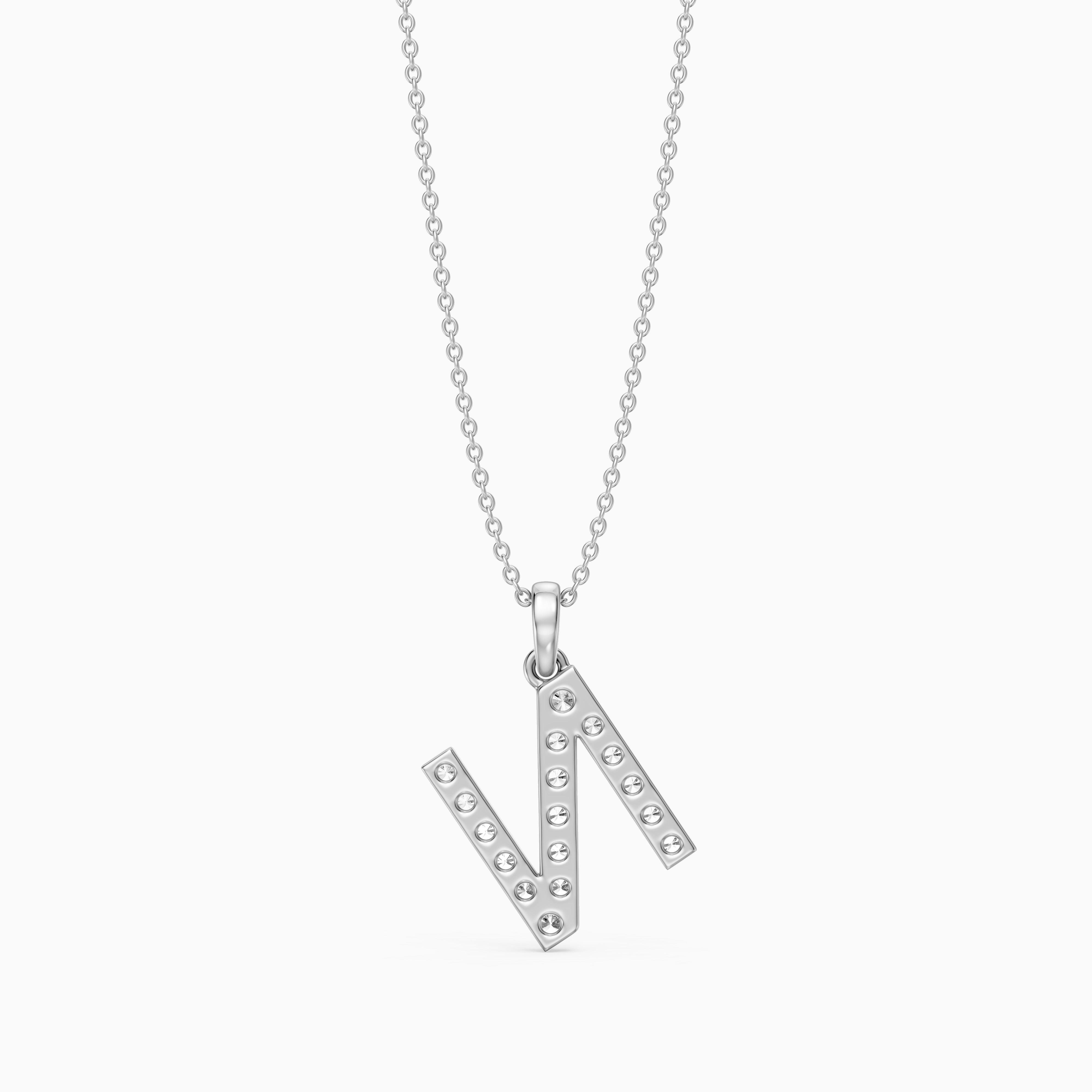 Daphne Lab Grown Diamond N Initial Pendant Necklace