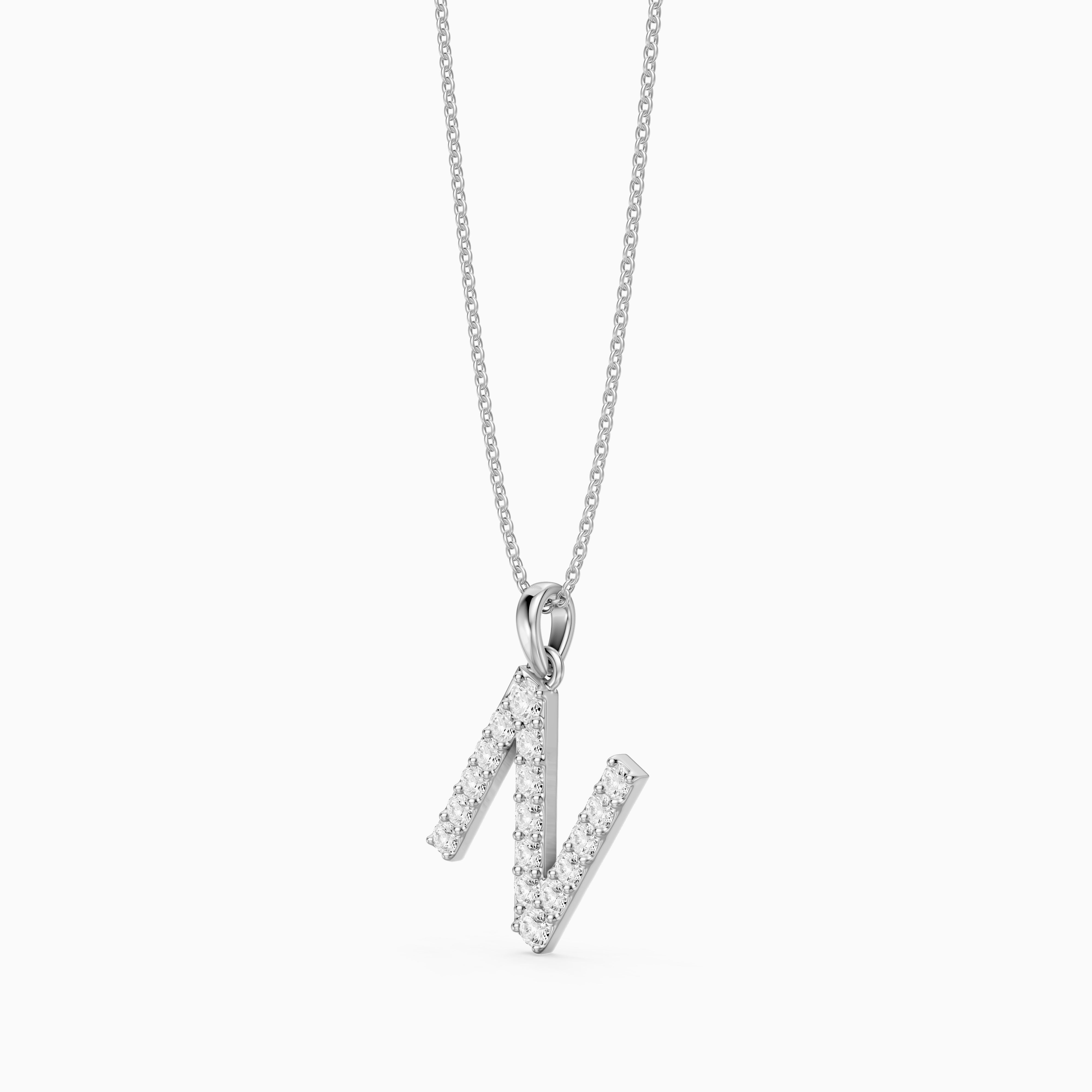 Daphne Lab Grown Diamond N Initial Pendant Necklace