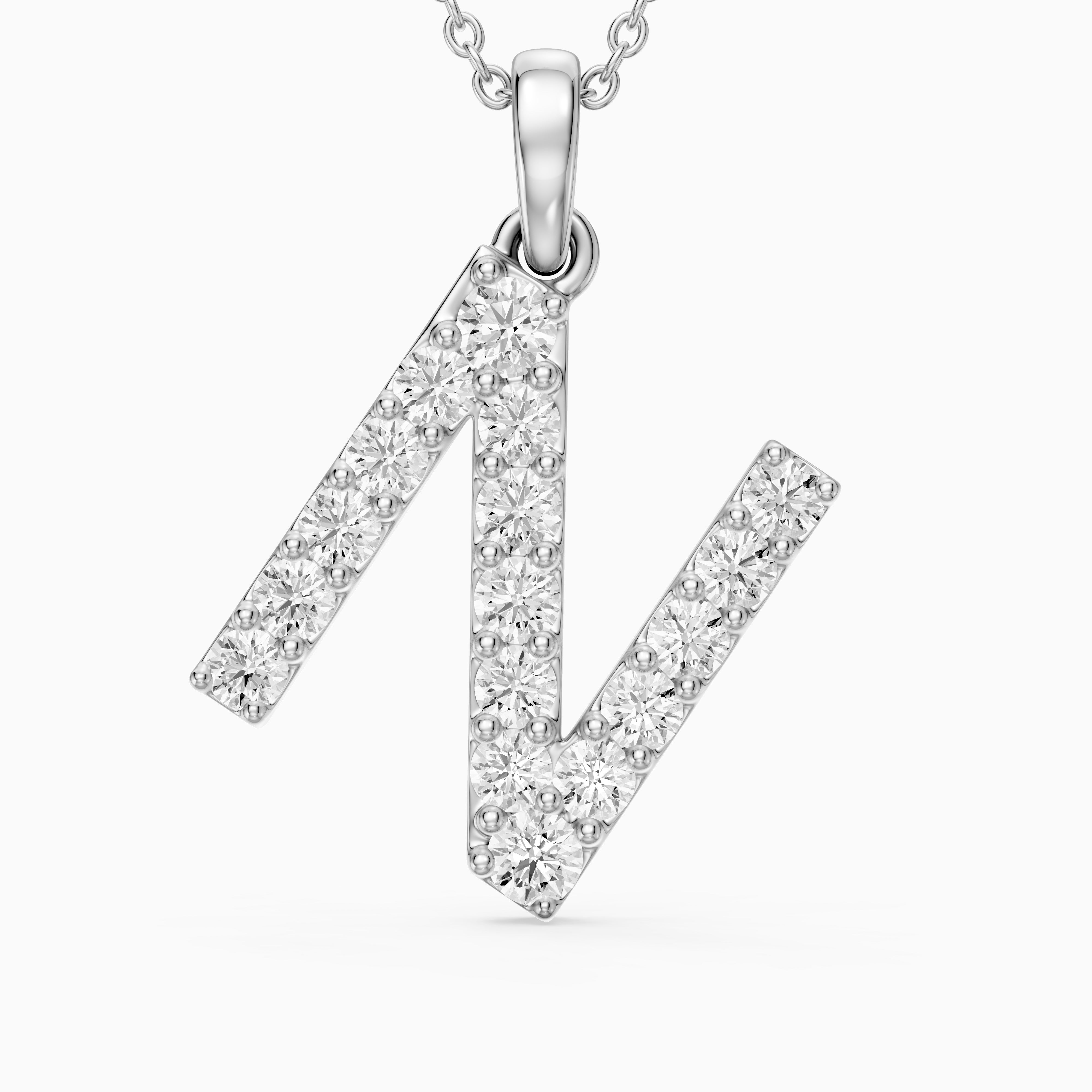 Daphne Lab Grown Diamond N Initial Pendant Necklace
