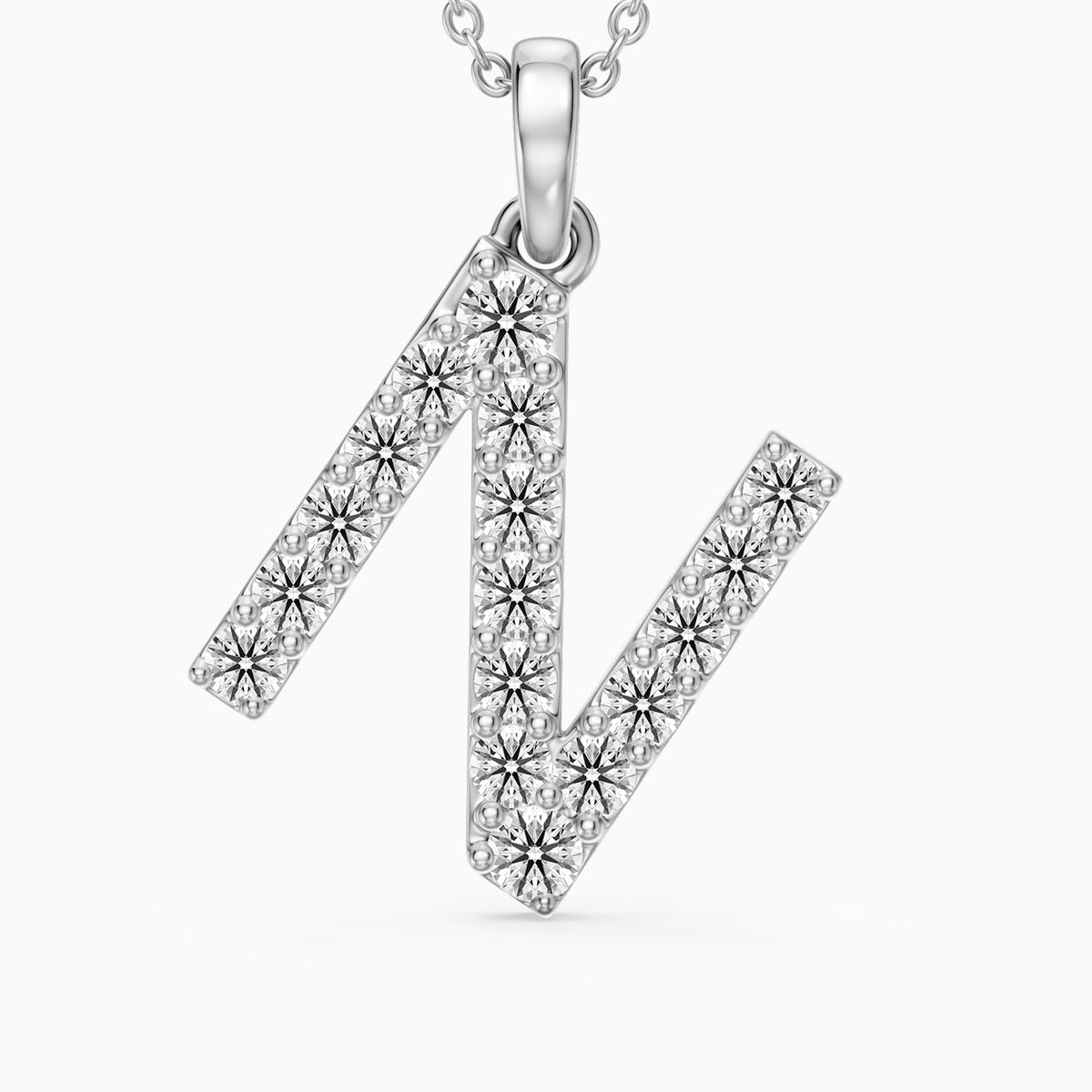 Daphne Lab Grown Diamond N Initial Pendant Necklace