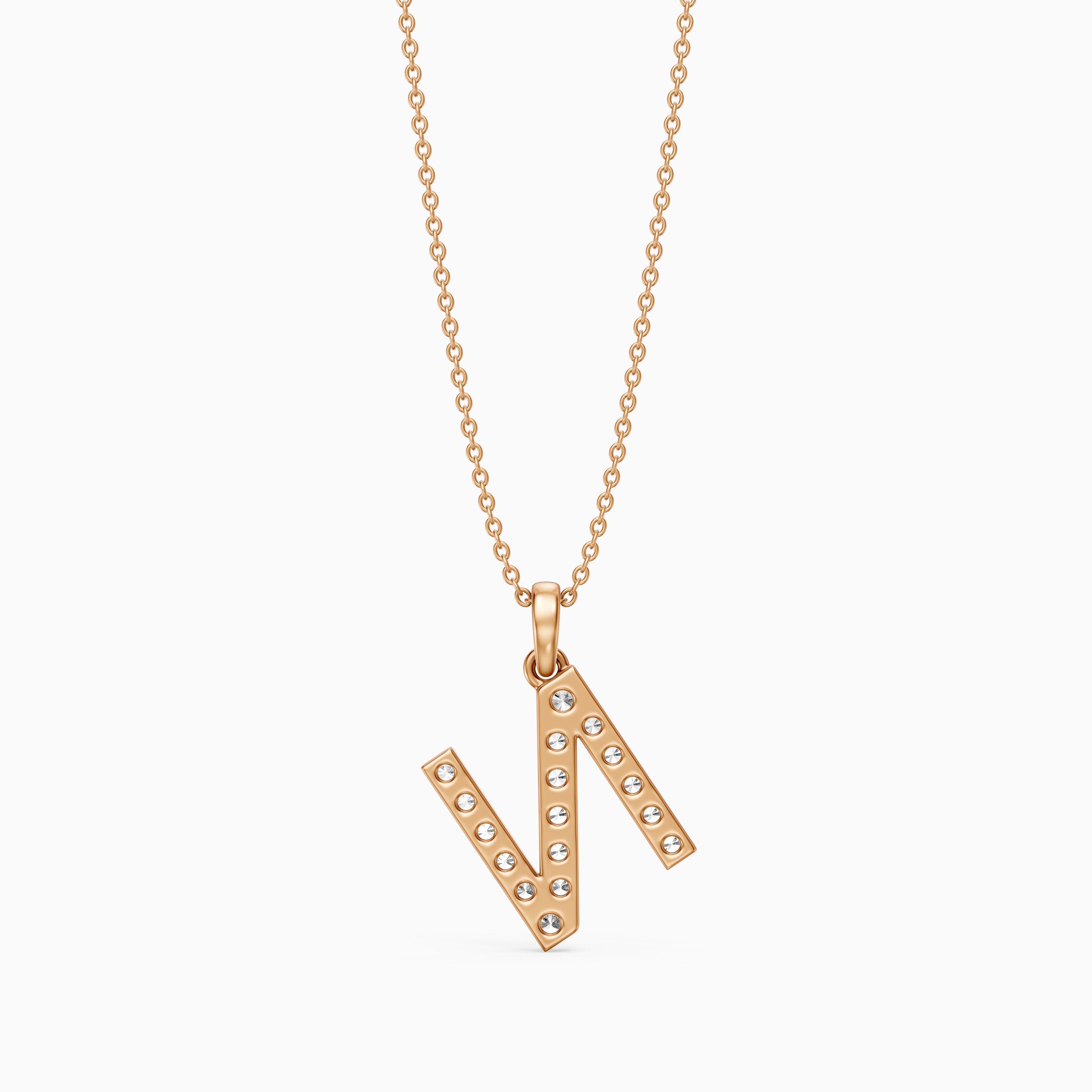 Daphne Lab Grown Diamond N Initial Pendant Necklace