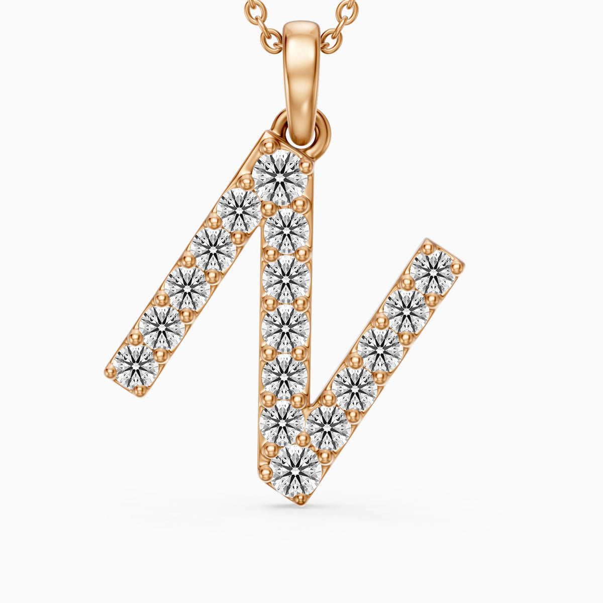 Daphne Lab Grown Diamond N Initial Pendant Necklace