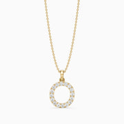 Elowen Lab Grown Diamond O Initial Pendant Necklace