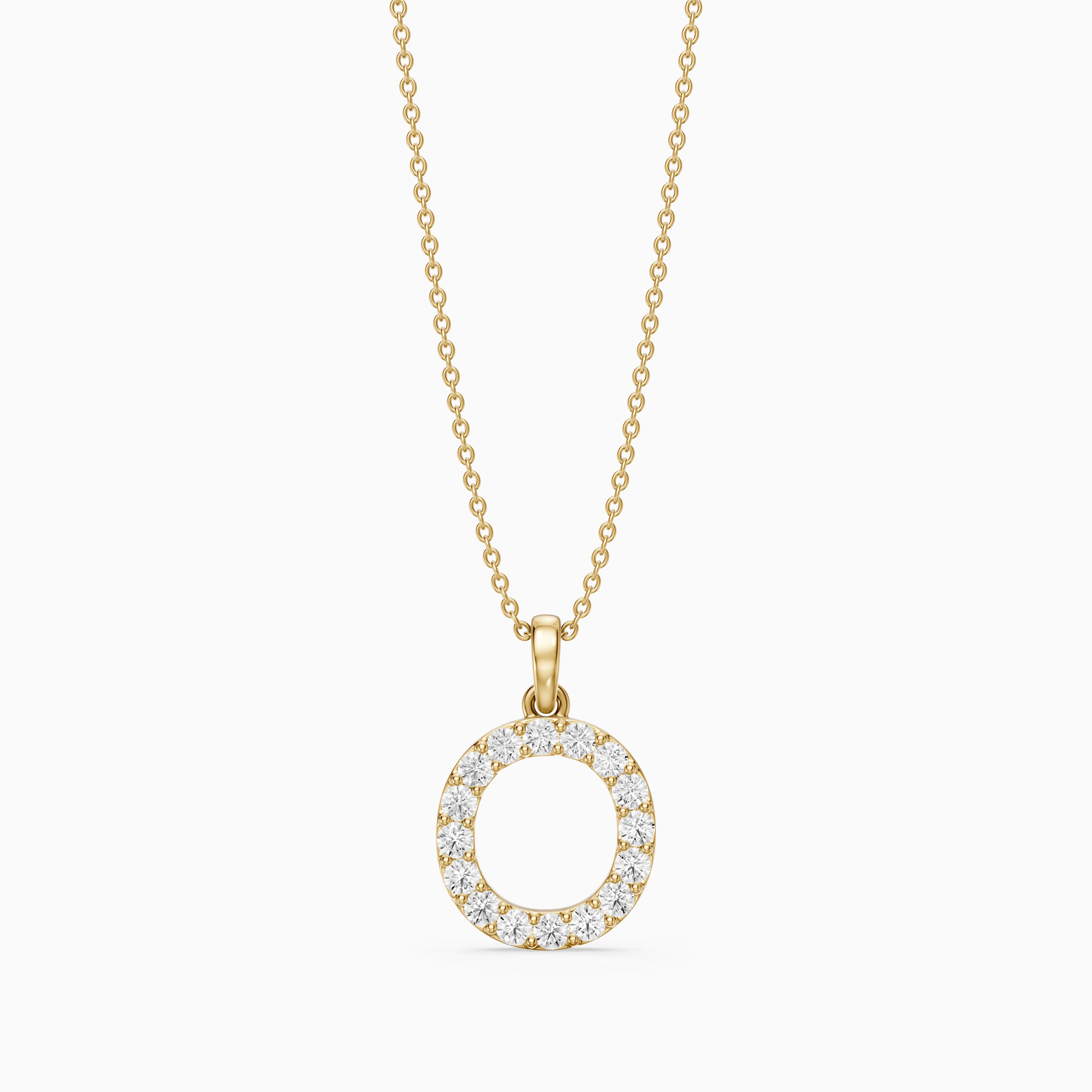 Elowen Lab Grown Diamond O Initial Pendant Necklace