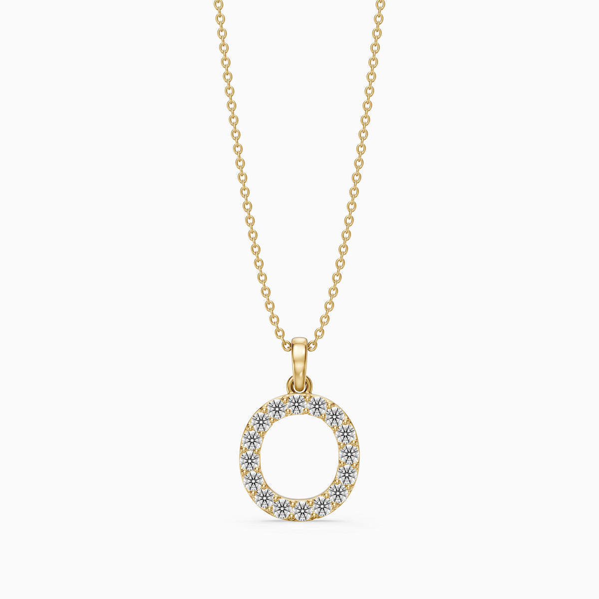 Elowen Lab Grown Diamond O Initial Pendant Necklace