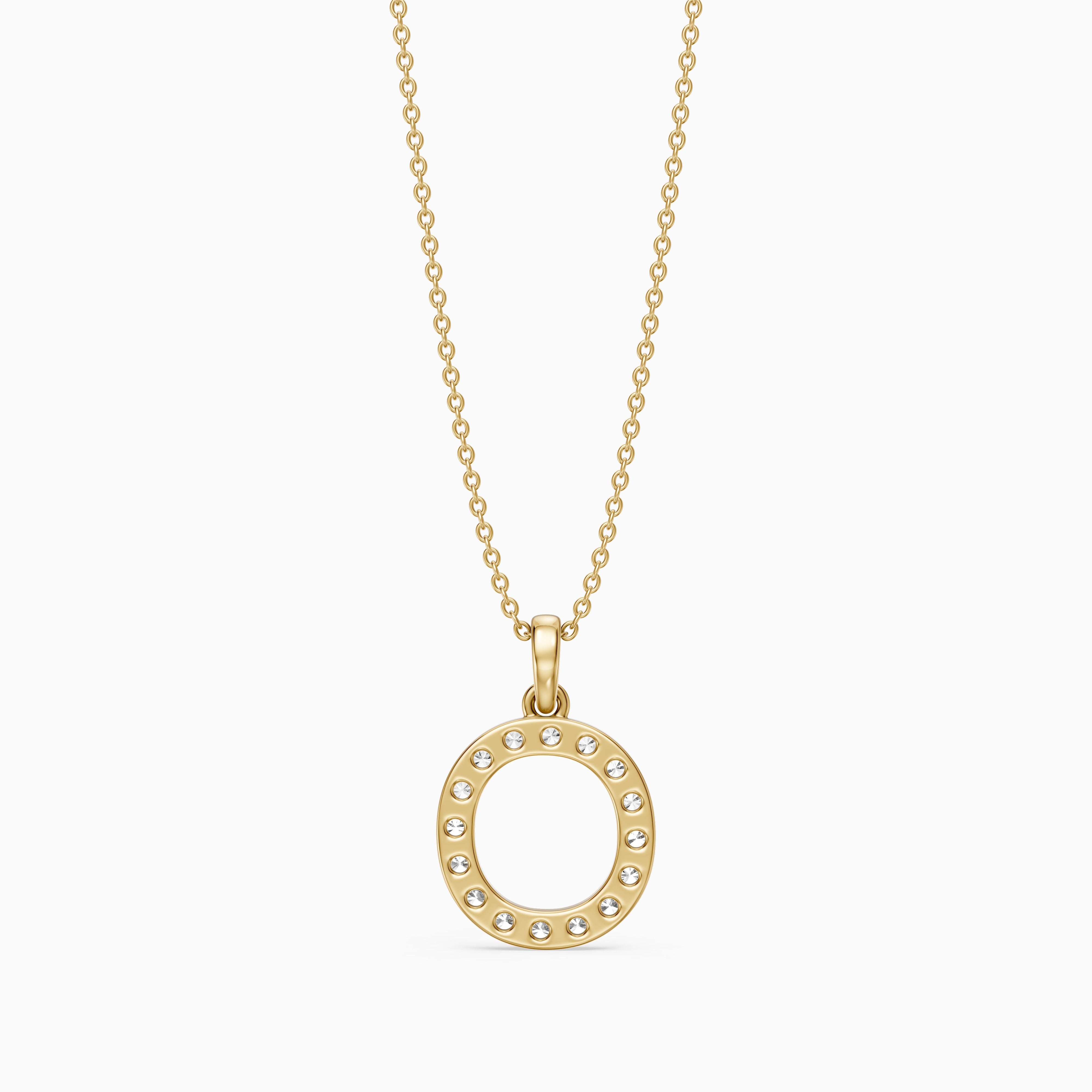 Elowen Lab Grown Diamond O Initial Pendant Necklace